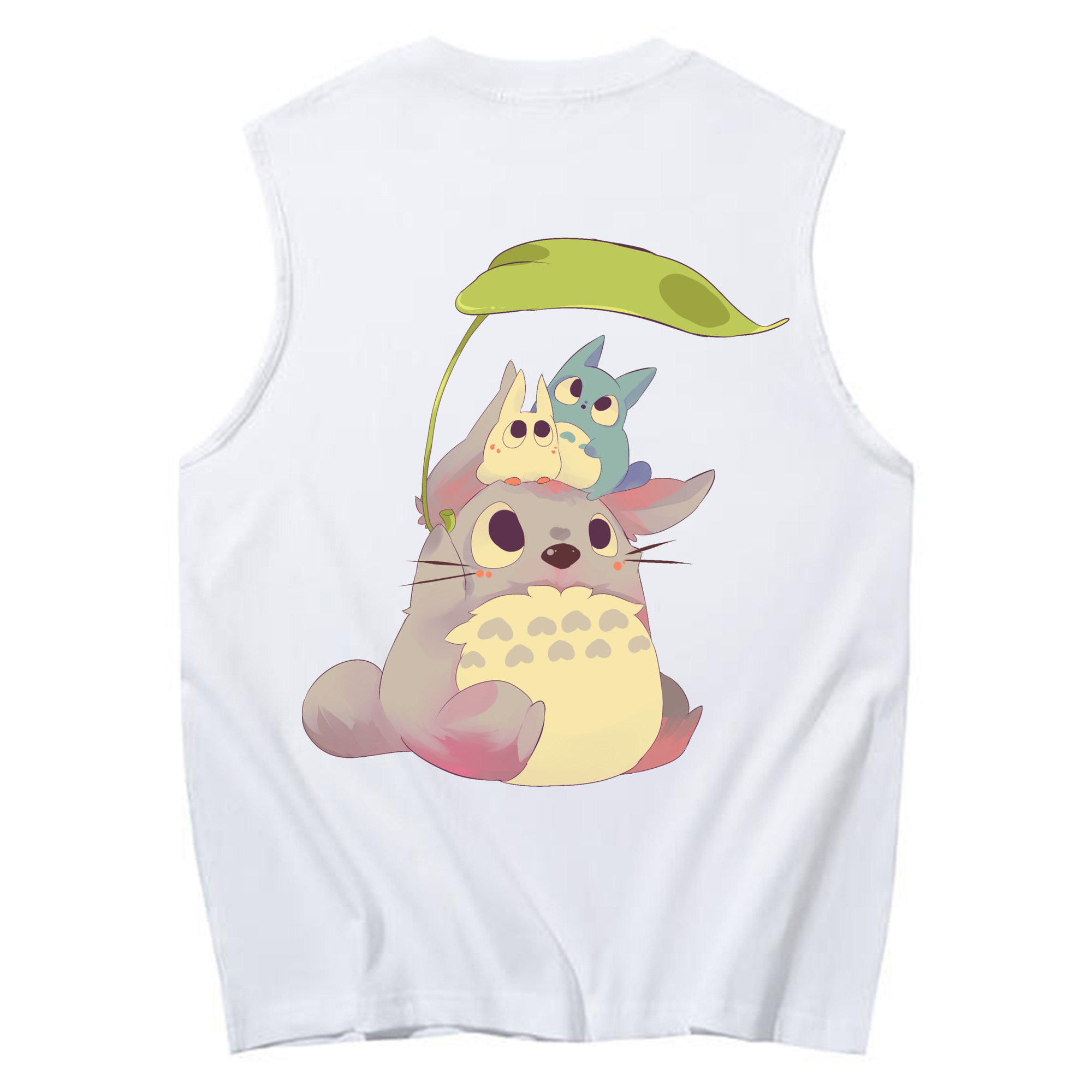 （画像用） となりのトトロ 草壁メイ 草壁サツキ My Neighbor Totoro Satsuki Kusakabe Mei Kusakabe コットン100％タンクトップ（背面プリント）