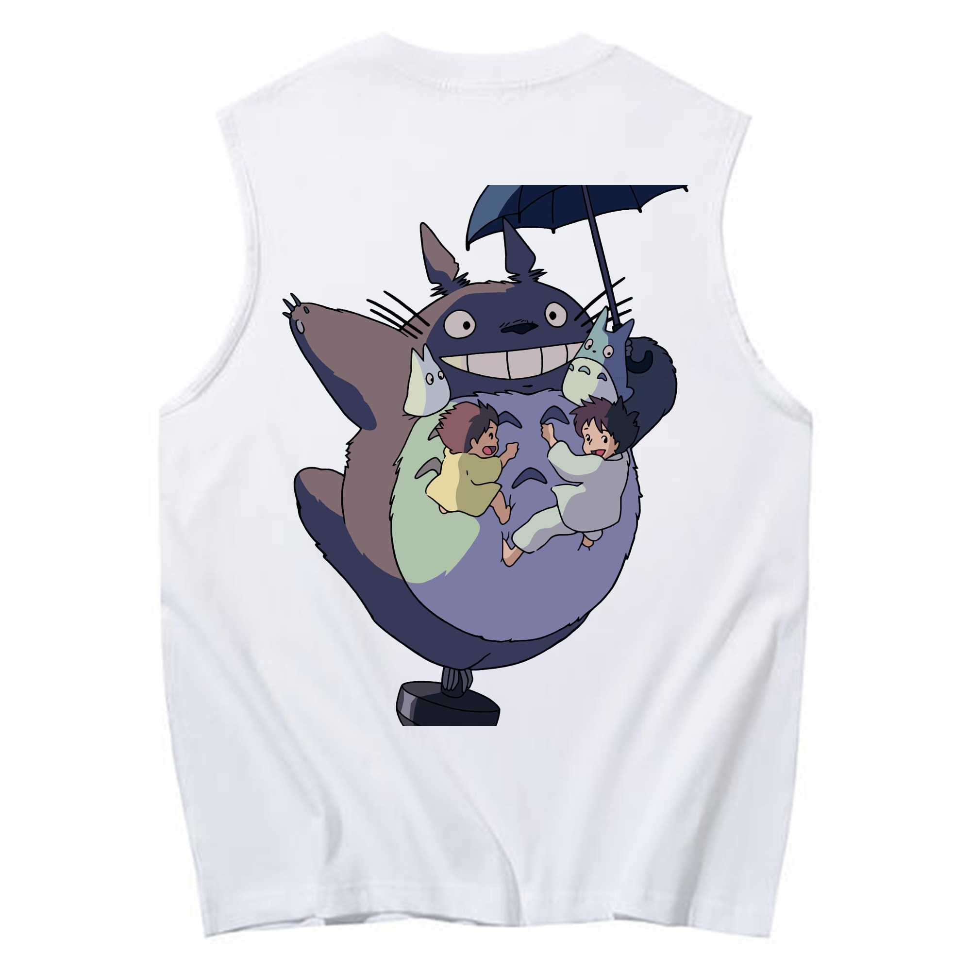 （画像用） となりのトトロ 草壁メイ 草壁サツキ My Neighbor Totoro Satsuki Kusakabe Mei Kusakabe コットン100％タンクトップ（背面プリント）