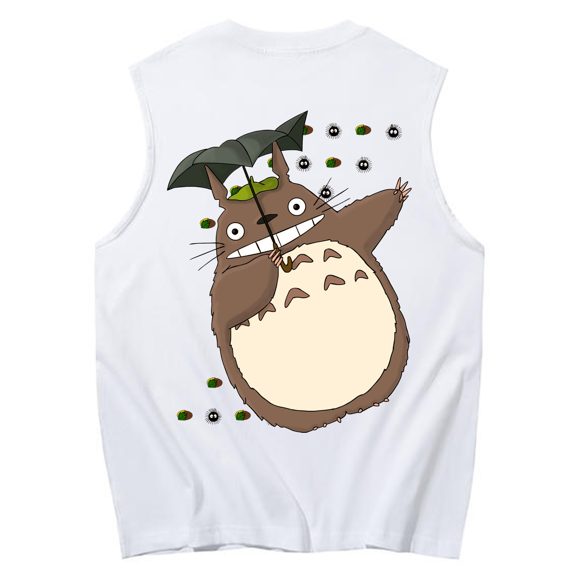 （画像用） となりのトトロ 草壁メイ 草壁サツキ My Neighbor Totoro Satsuki Kusakabe Mei Kusakabe コットン100％タンクトップ（背面プリント）