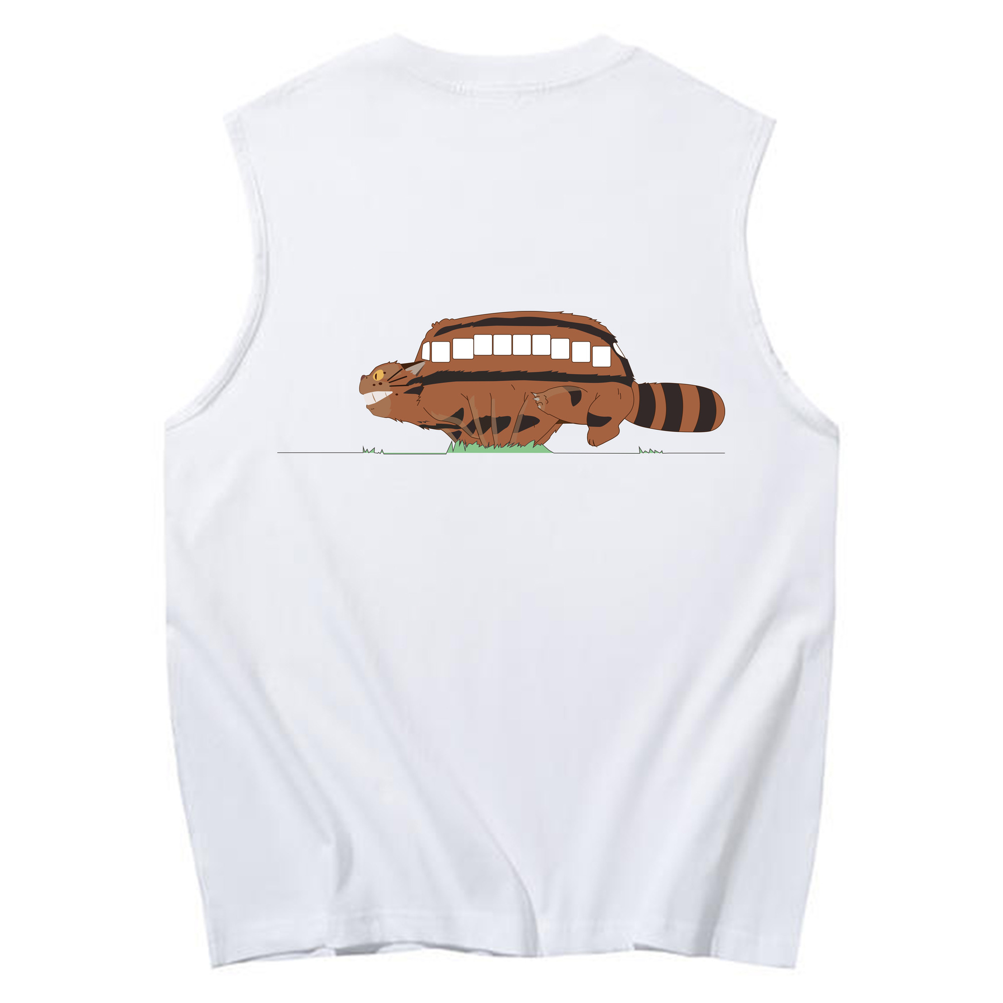 （画像用） となりのトトロ 草壁メイ 草壁サツキ My Neighbor Totoro Satsuki Kusakabe Mei Kusakabe コットン100％タンクトップ（背面プリント）