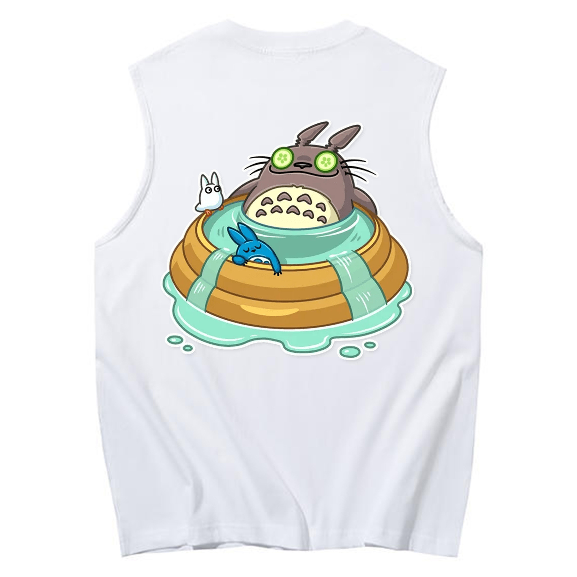 （画像用） となりのトトロ 草壁メイ 草壁サツキ My Neighbor Totoro Satsuki Kusakabe Mei Kusakabe コットン100％タンクトップ（背面プリント）