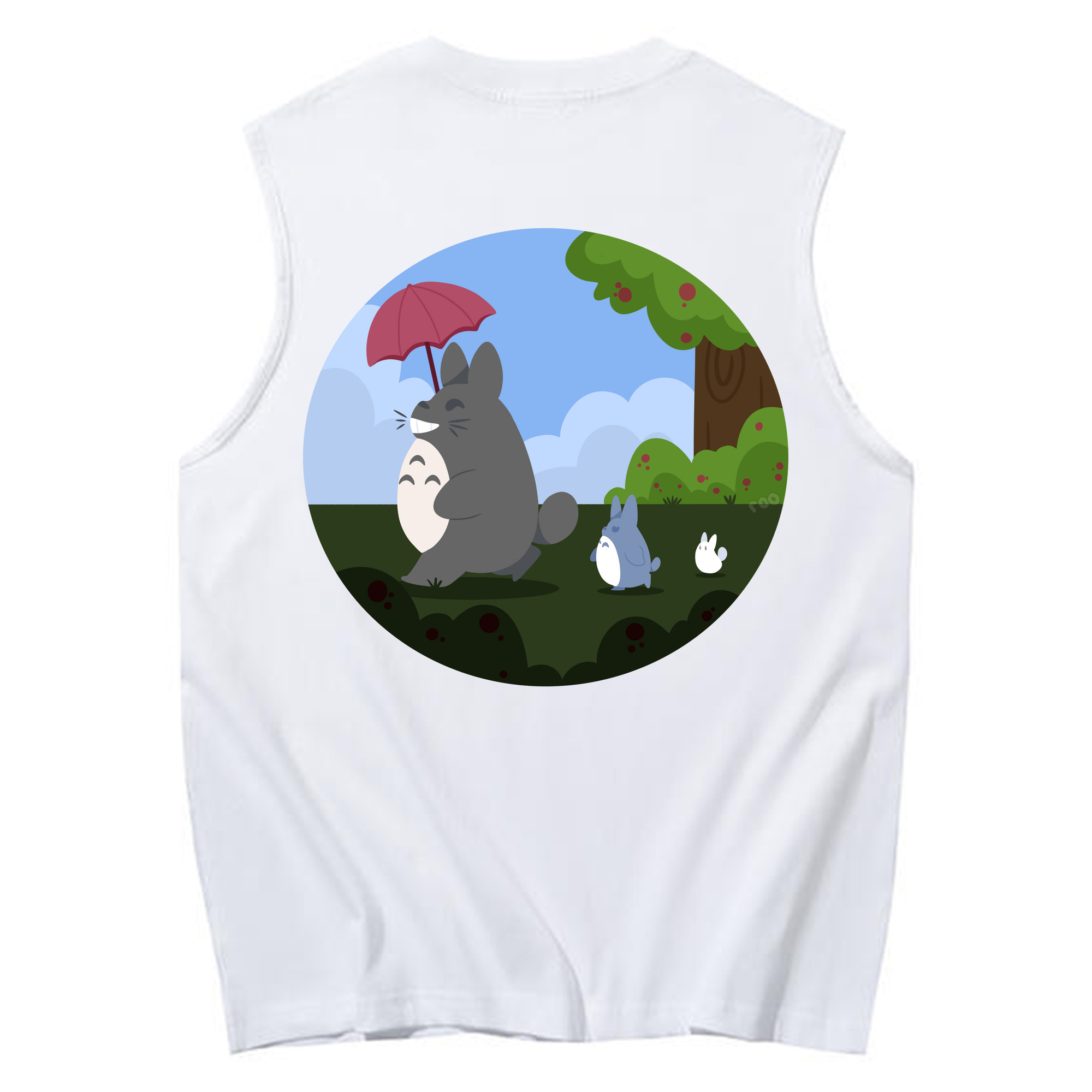 （画像用） となりのトトロ 草壁メイ 草壁サツキ My Neighbor Totoro Satsuki Kusakabe Mei Kusakabe コットン100％タンクトップ（背面プリント）