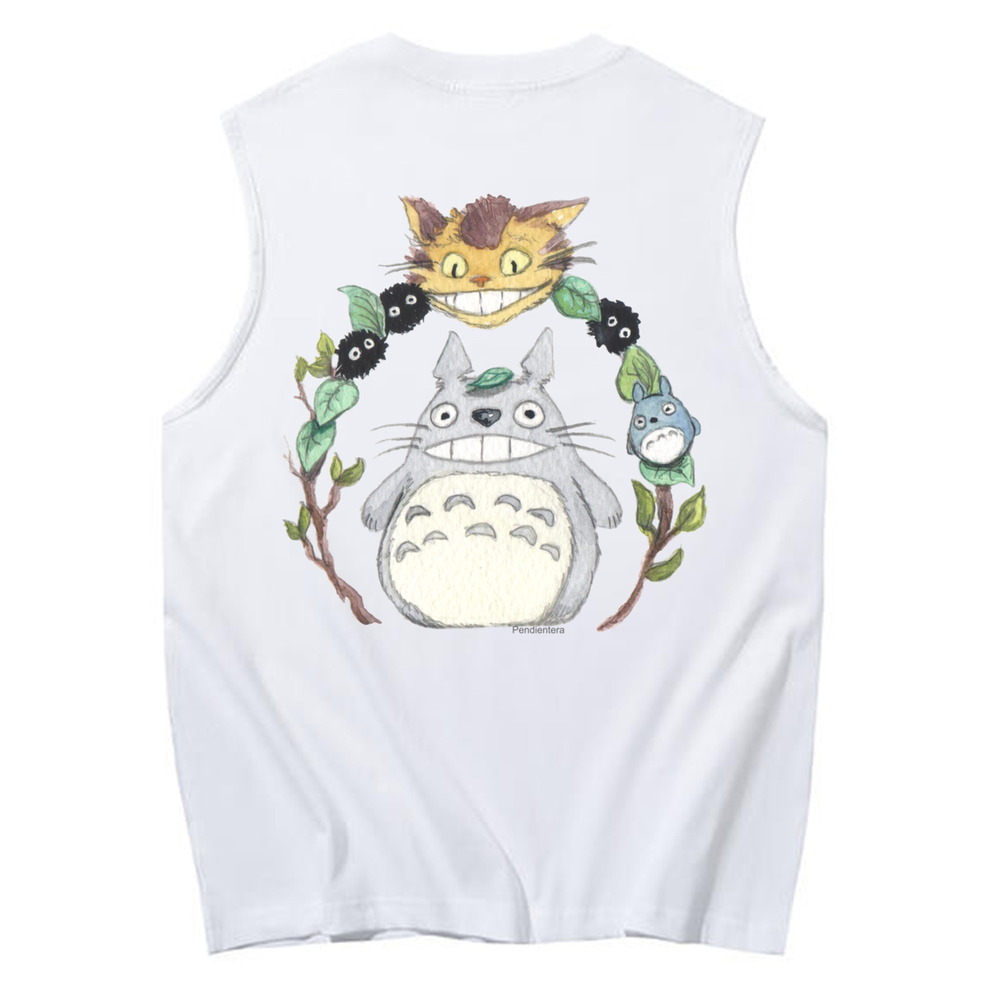 （画像用） となりのトトロ 草壁メイ 草壁サツキ My Neighbor Totoro Satsuki Kusakabe Mei Kusakabe コットン100％タンクトップ（背面プリント）