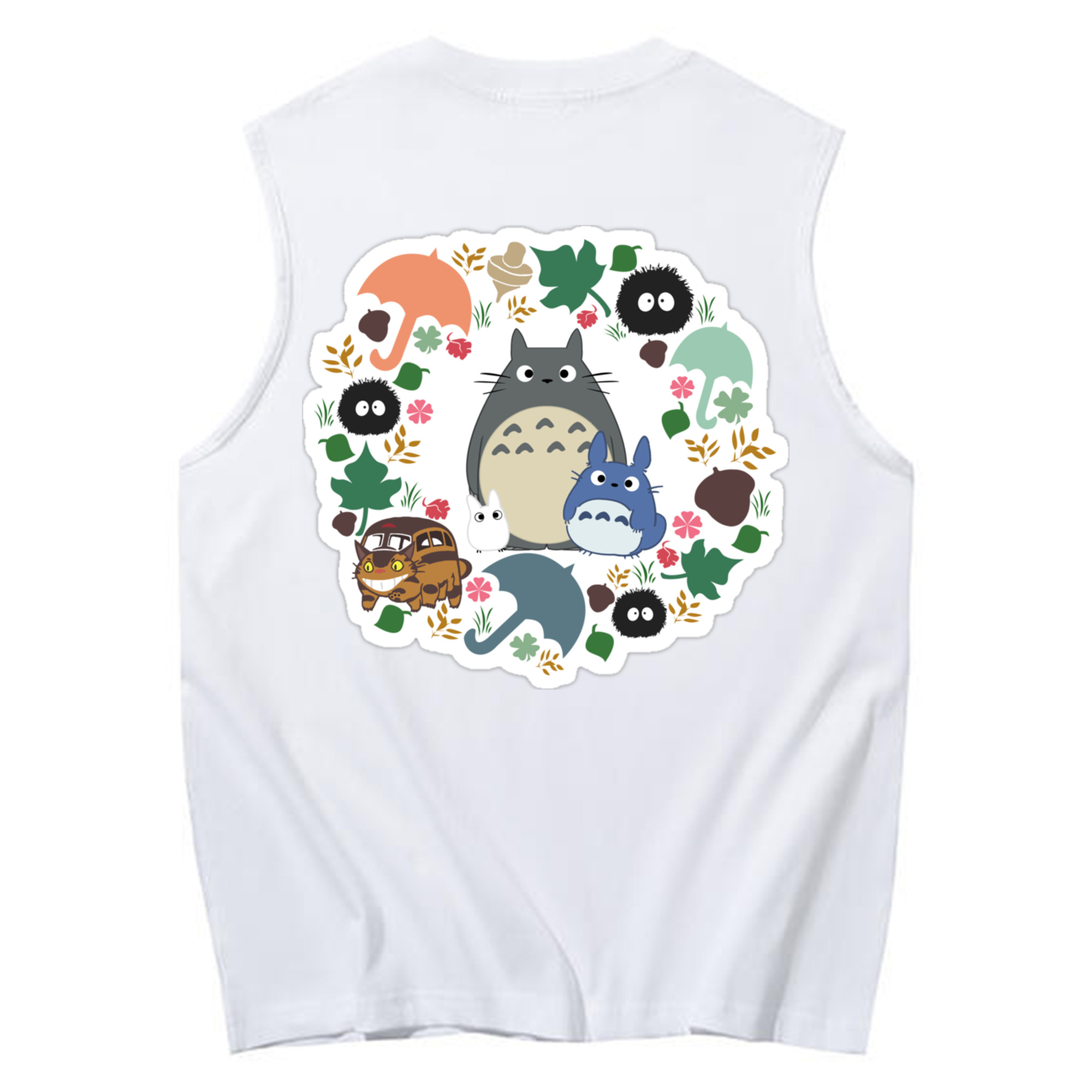 （画像用） となりのトトロ 草壁メイ 草壁サツキ My Neighbor Totoro Satsuki Kusakabe Mei Kusakabe コットン100％タンクトップ（背面プリント）