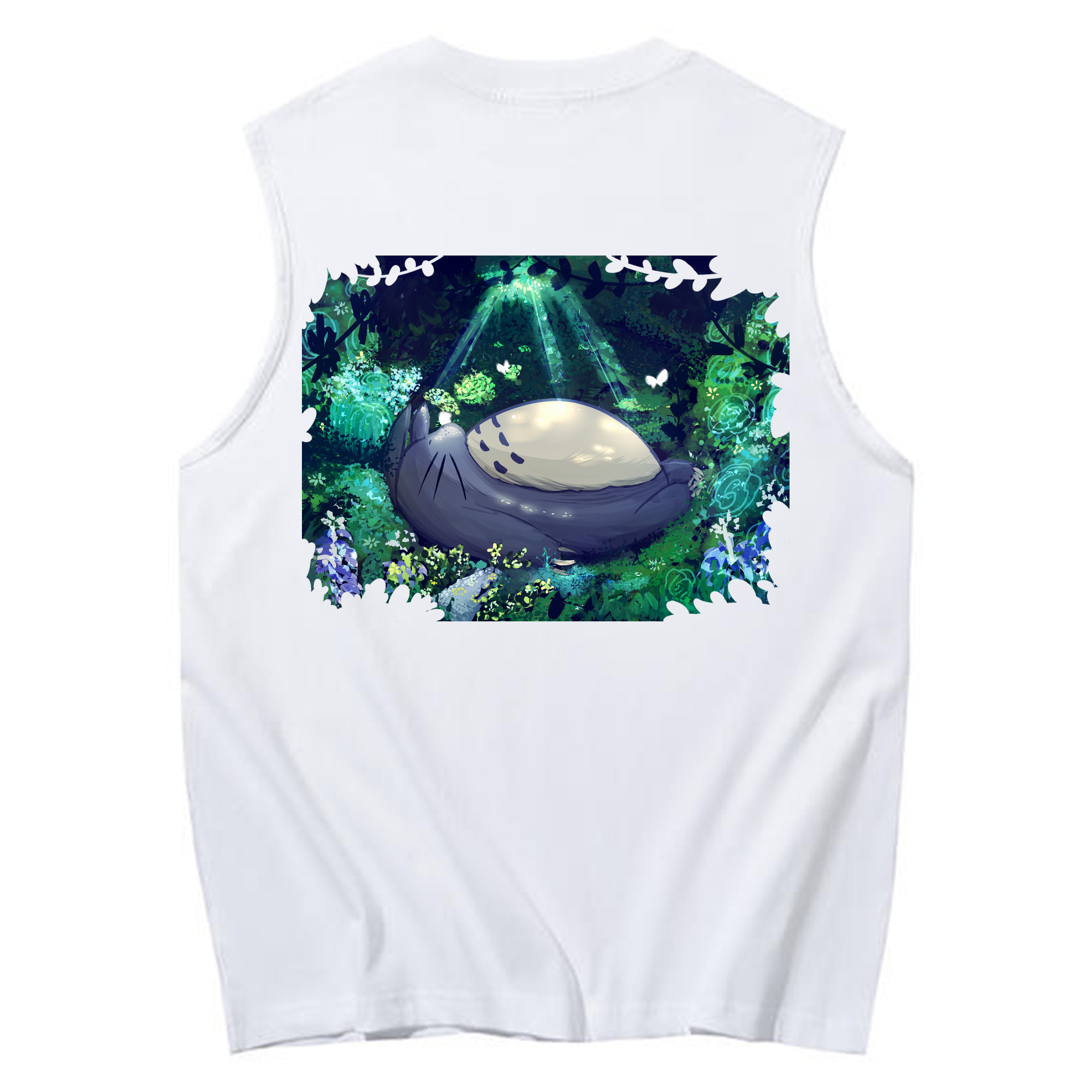 （画像用） となりのトトロ 草壁メイ 草壁サツキ My Neighbor Totoro Satsuki Kusakabe Mei Kusakabe コットン100％タンクトップ（背面プリント）