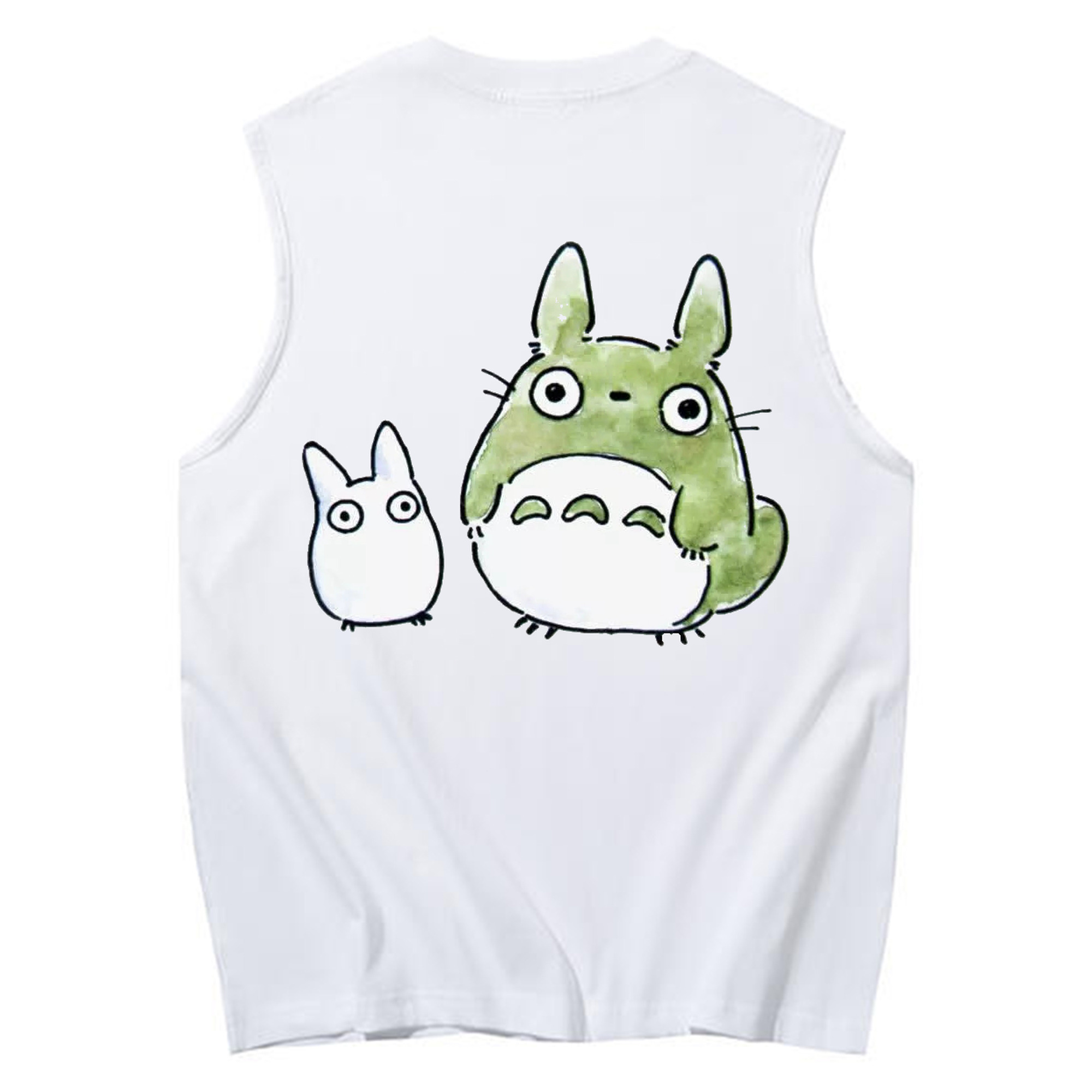 （画像用） となりのトトロ 草壁メイ 草壁サツキ My Neighbor Totoro Satsuki Kusakabe Mei Kusakabe コットン100％タンクトップ（背面プリント）