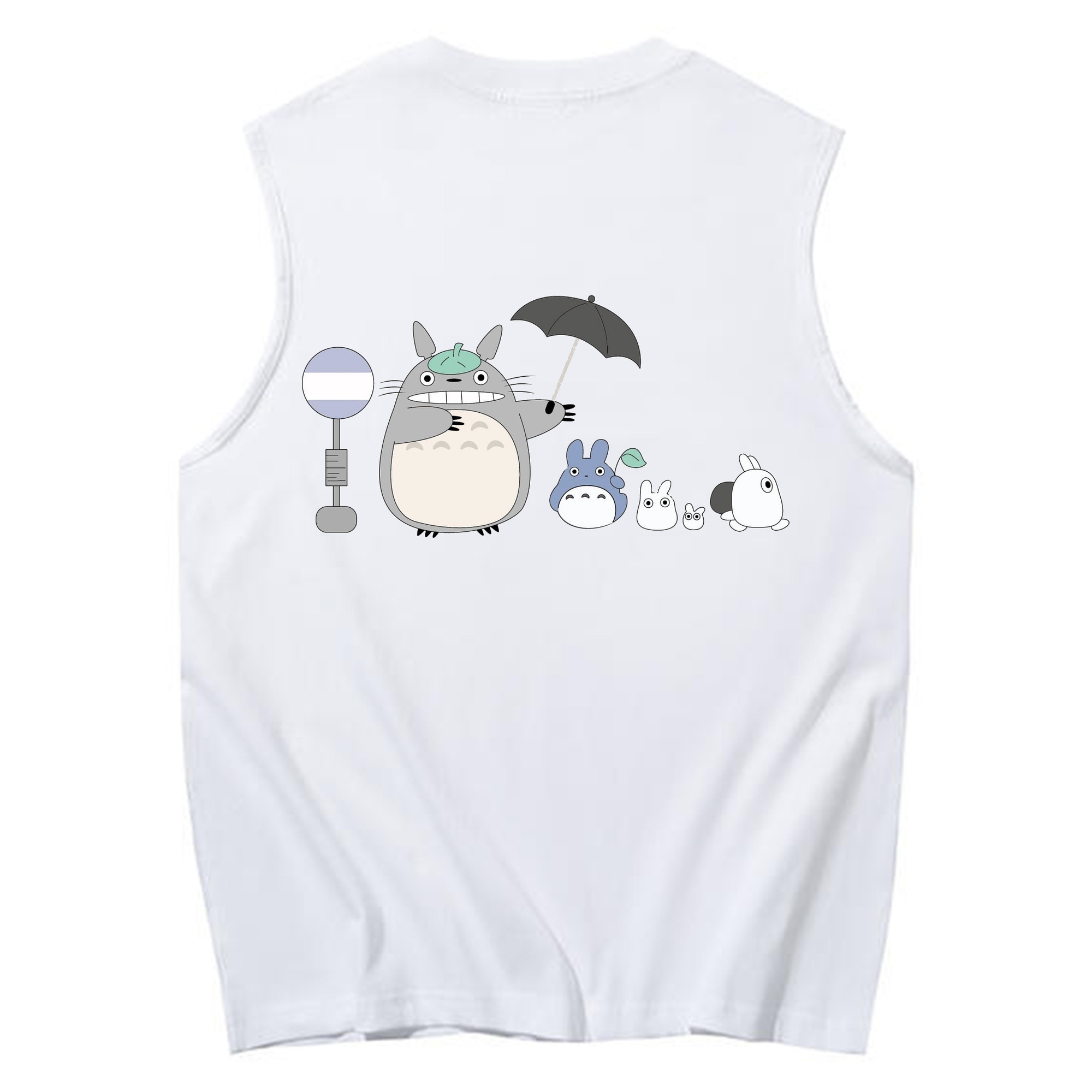 （画像用） となりのトトロ 草壁メイ 草壁サツキ My Neighbor Totoro Satsuki Kusakabe Mei Kusakabe コットン100％タンクトップ（背面プリント）