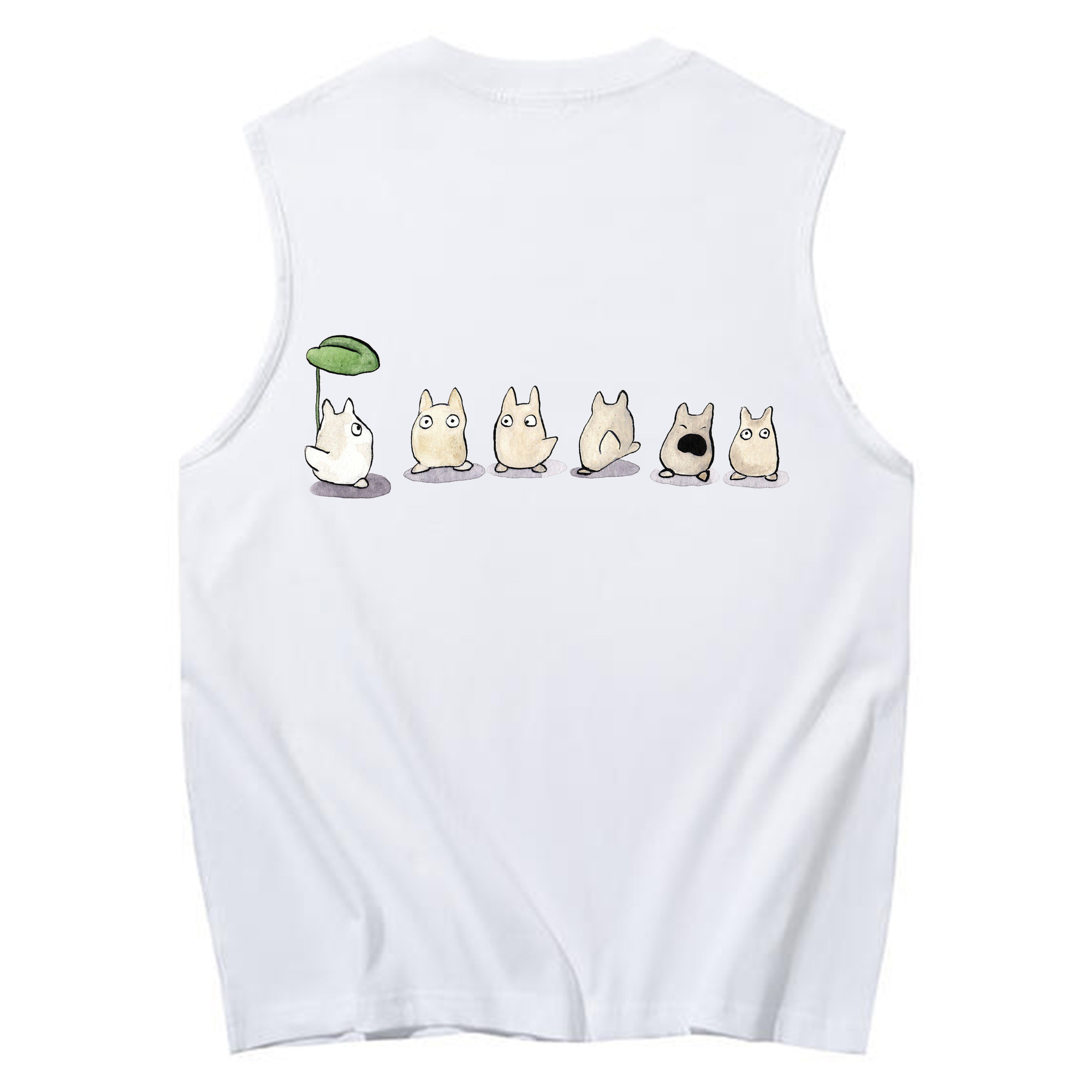 （画像用） となりのトトロ 草壁メイ 草壁サツキ My Neighbor Totoro Satsuki Kusakabe Mei Kusakabe コットン100％タンクトップ（背面プリント）