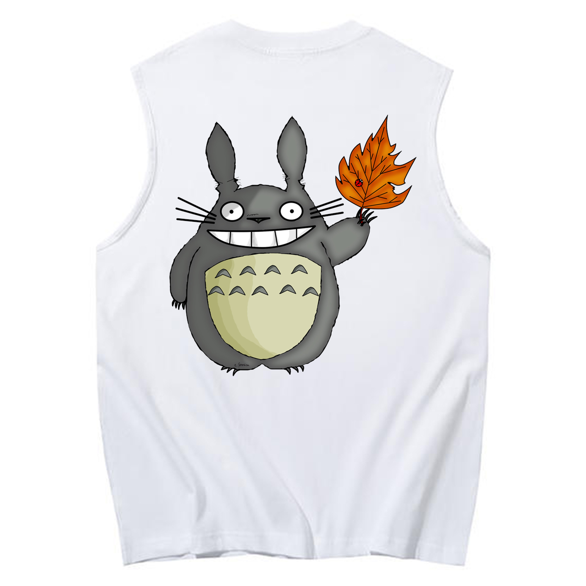 （画像用） となりのトトロ 草壁メイ 草壁サツキ My Neighbor Totoro Satsuki Kusakabe Mei Kusakabe コットン100％タンクトップ（背面プリント）