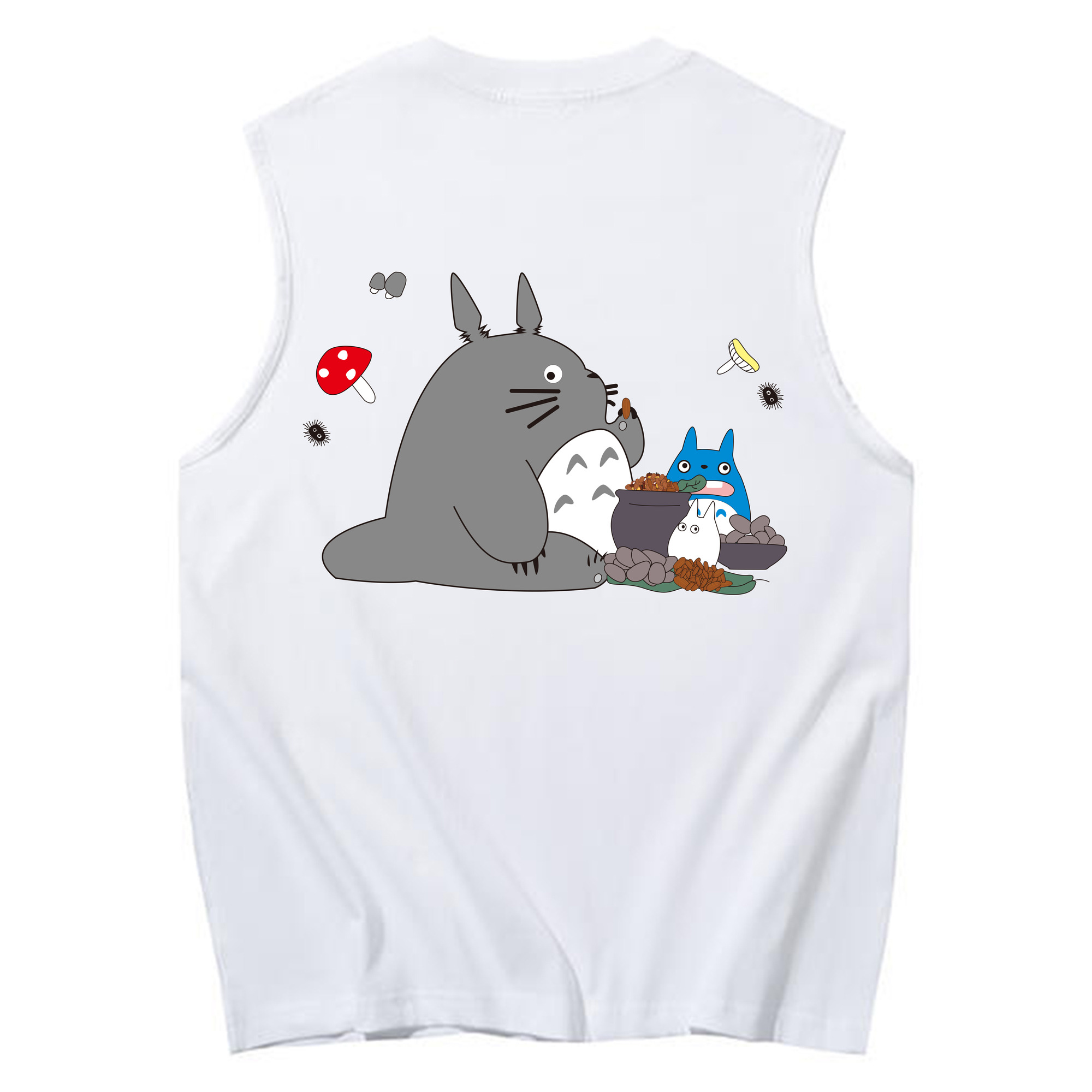 （画像用） となりのトトロ 草壁メイ 草壁サツキ My Neighbor Totoro Satsuki Kusakabe Mei Kusakabe コットン100％タンクトップ（背面プリント）