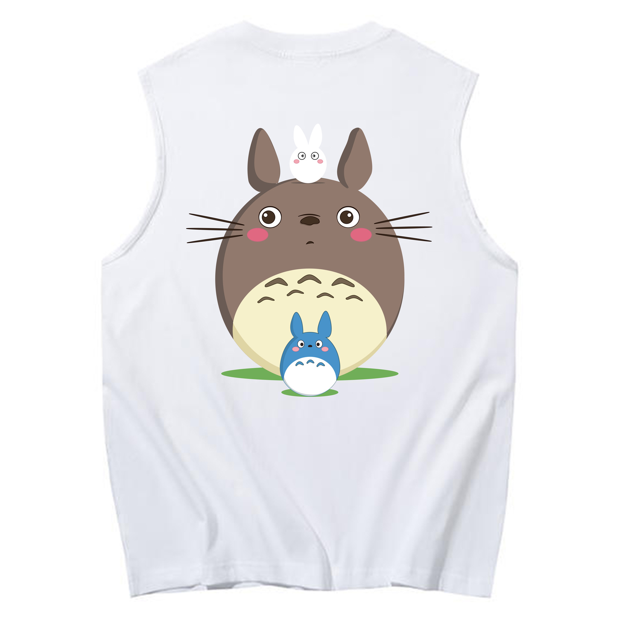 （画像用） となりのトトロ 草壁メイ 草壁サツキ My Neighbor Totoro Satsuki Kusakabe Mei Kusakabe コットン100％タンクトップ（背面プリント）