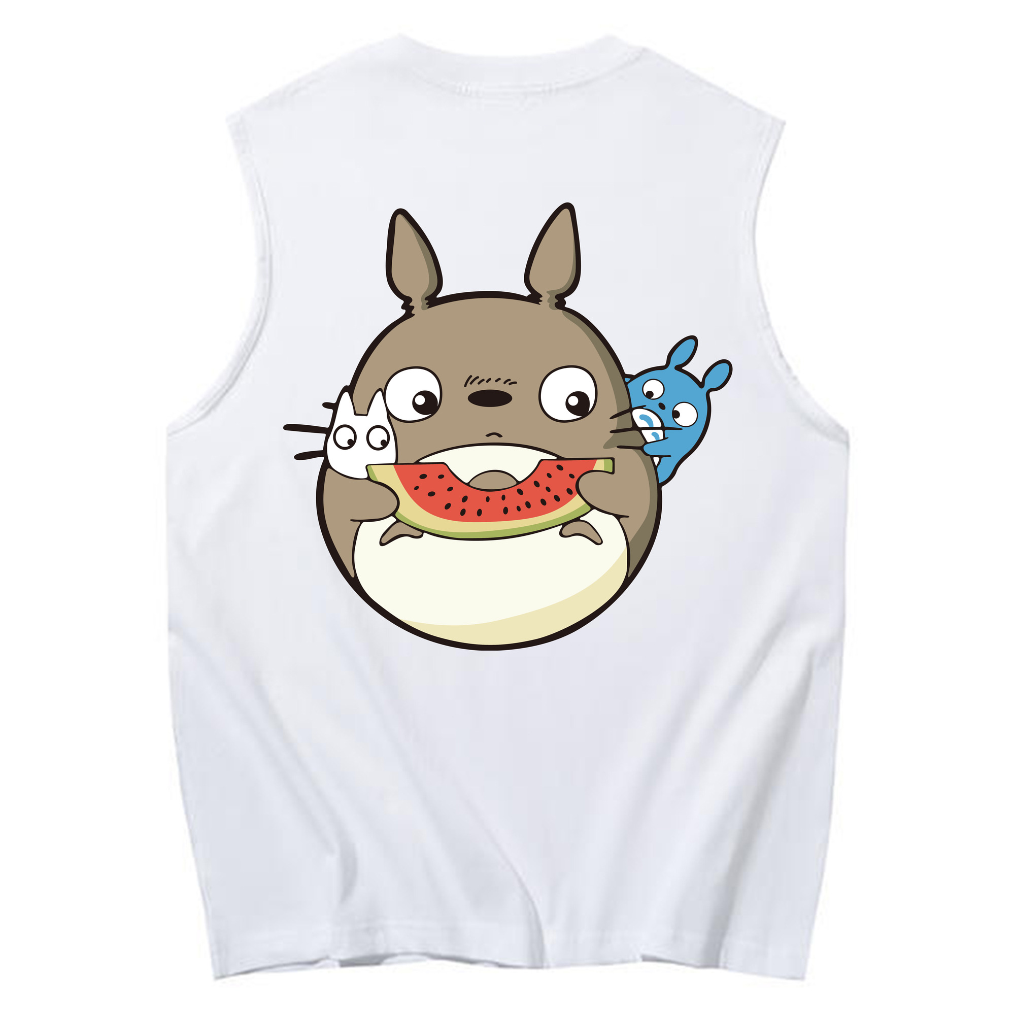 （画像用） となりのトトロ 草壁メイ 草壁サツキ My Neighbor Totoro Satsuki Kusakabe Mei Kusakabe コットン100％タンクトップ（背面プリント）