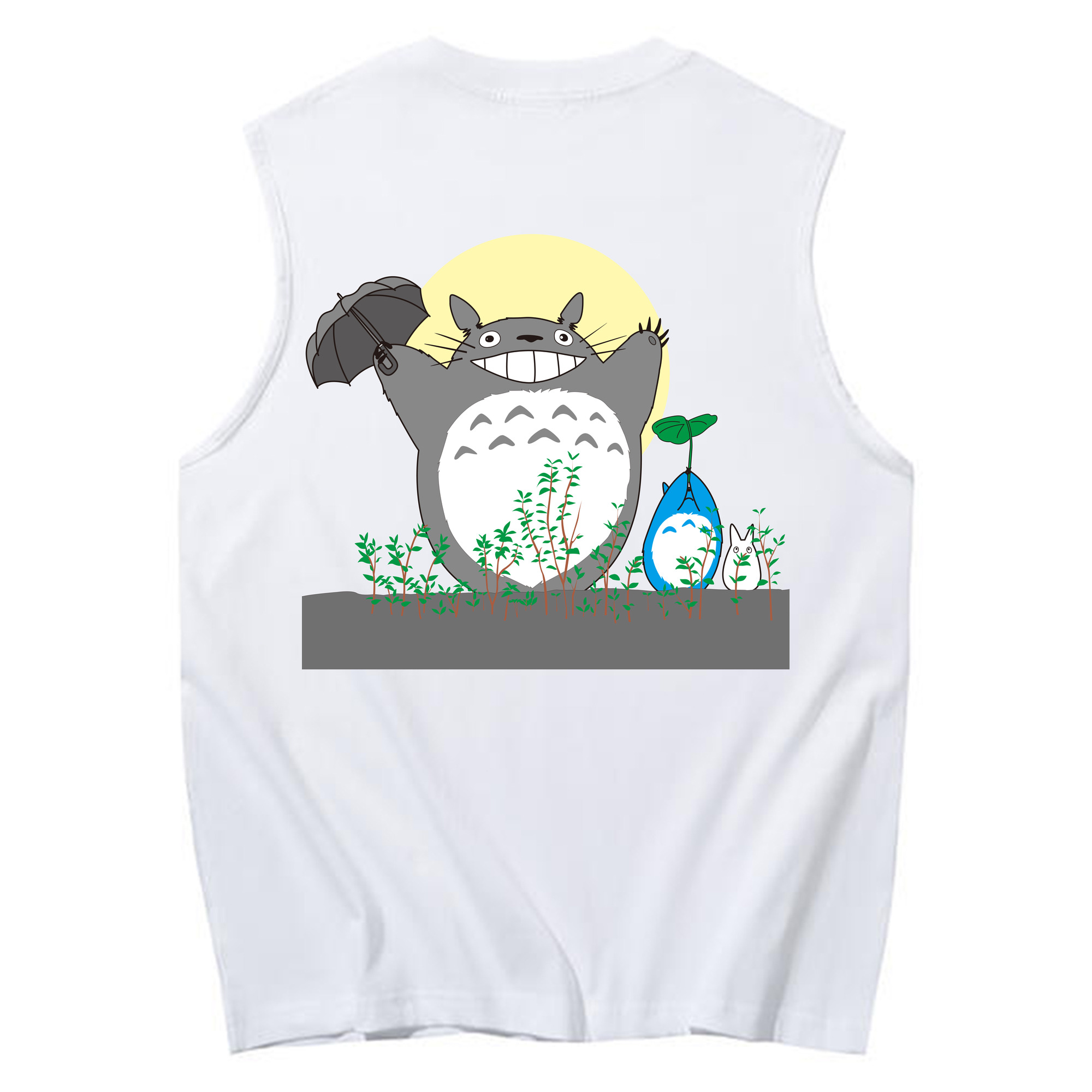 （画像用） となりのトトロ 草壁メイ 草壁サツキ My Neighbor Totoro Satsuki Kusakabe Mei Kusakabe コットン100％タンクトップ（背面プリント）