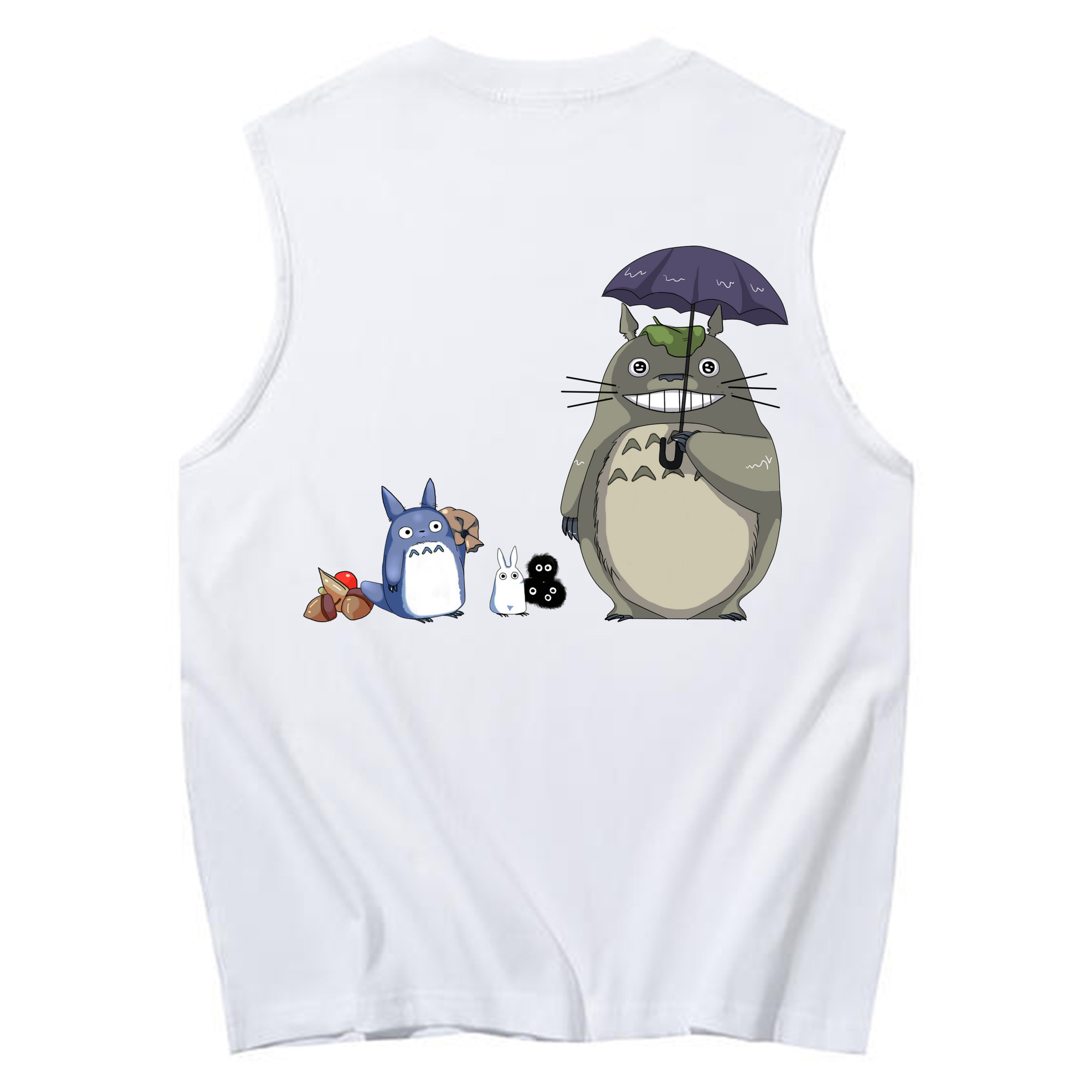 （画像用） となりのトトロ 草壁メイ 草壁サツキ My Neighbor Totoro Satsuki Kusakabe Mei Kusakabe コットン100％タンクトップ（背面プリント）
