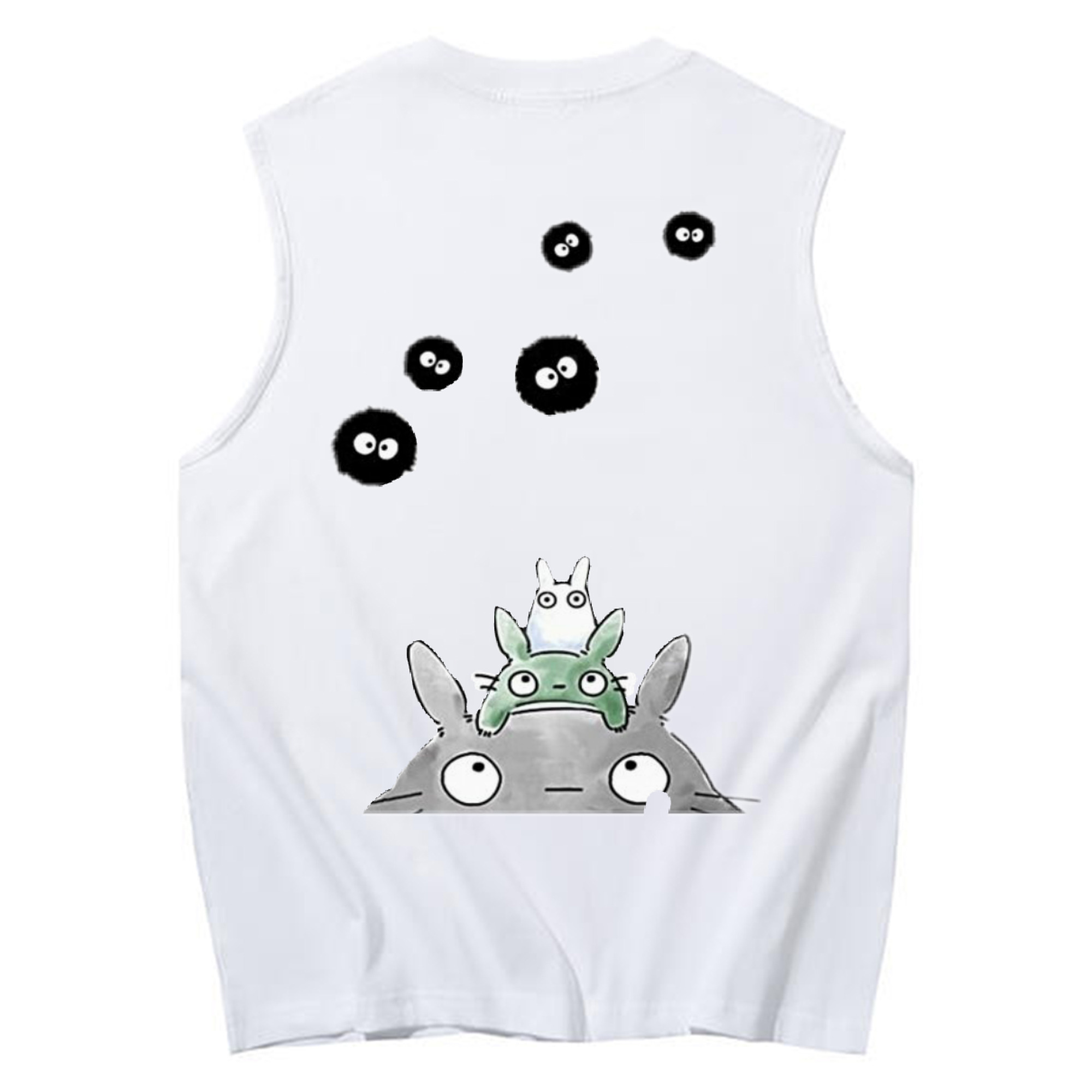 （画像用） となりのトトロ 草壁メイ 草壁サツキ My Neighbor Totoro Satsuki Kusakabe Mei Kusakabe コットン100％タンクトップ（背面プリント）