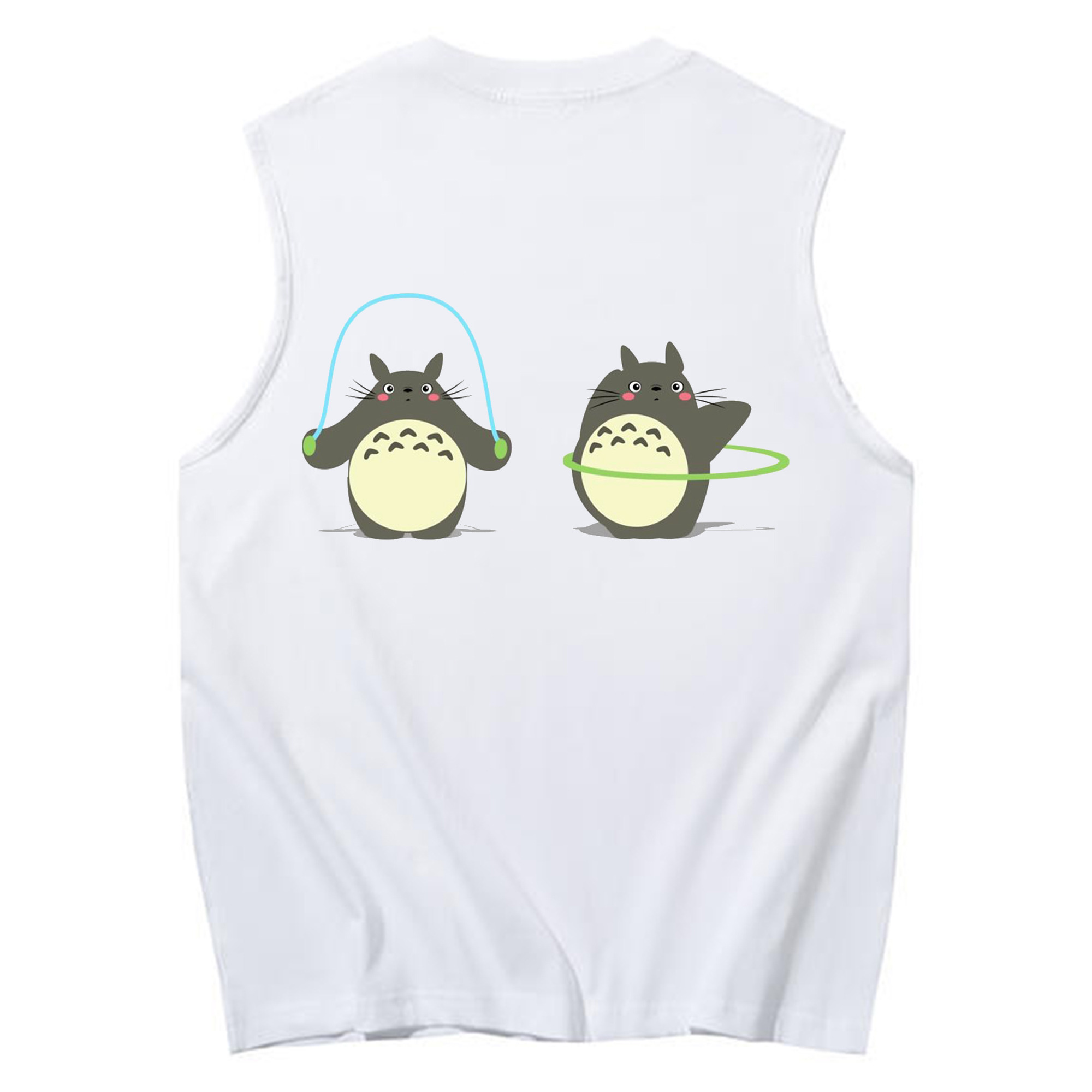 （画像用） となりのトトロ 草壁メイ 草壁サツキ My Neighbor Totoro Satsuki Kusakabe Mei Kusakabe コットン100％タンクトップ（背面プリント）