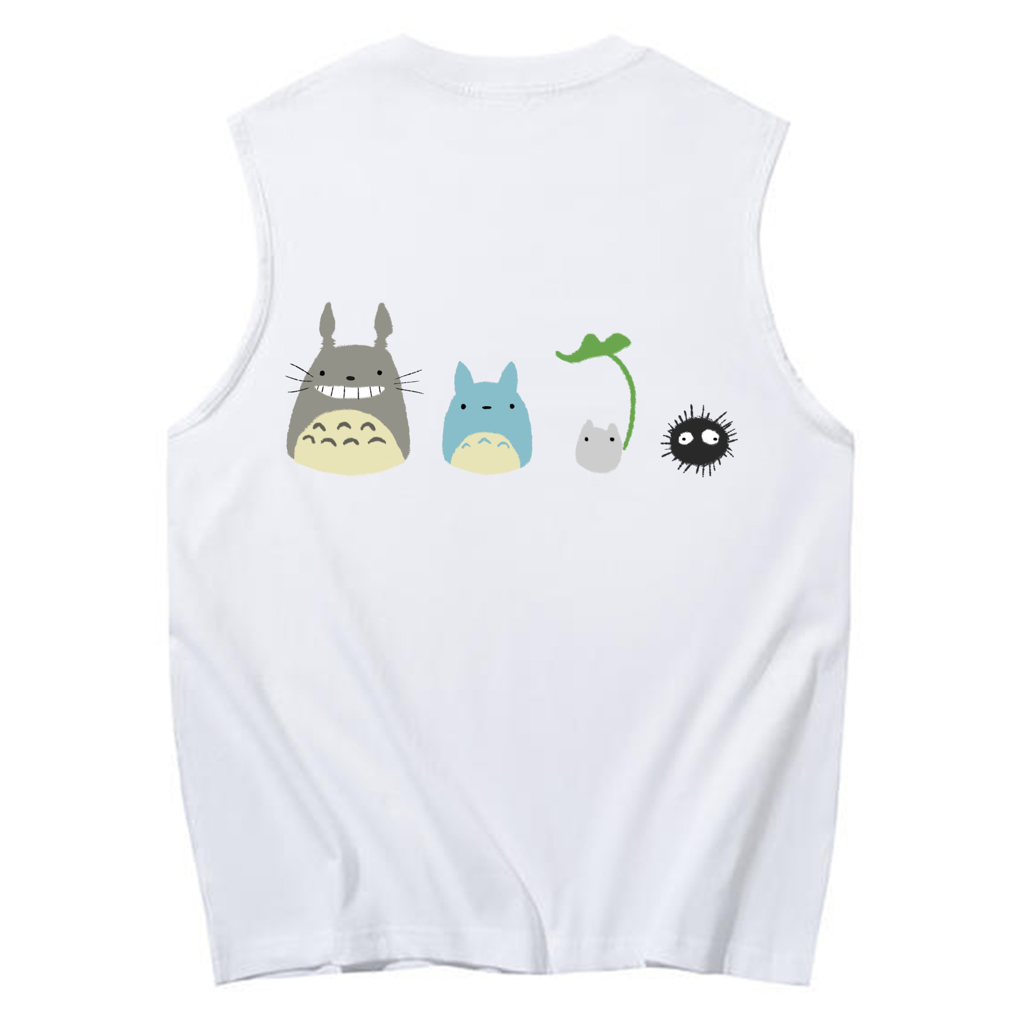 （画像用） となりのトトロ 草壁メイ 草壁サツキ My Neighbor Totoro Satsuki Kusakabe Mei Kusakabe コットン100％タンクトップ（背面プリント）