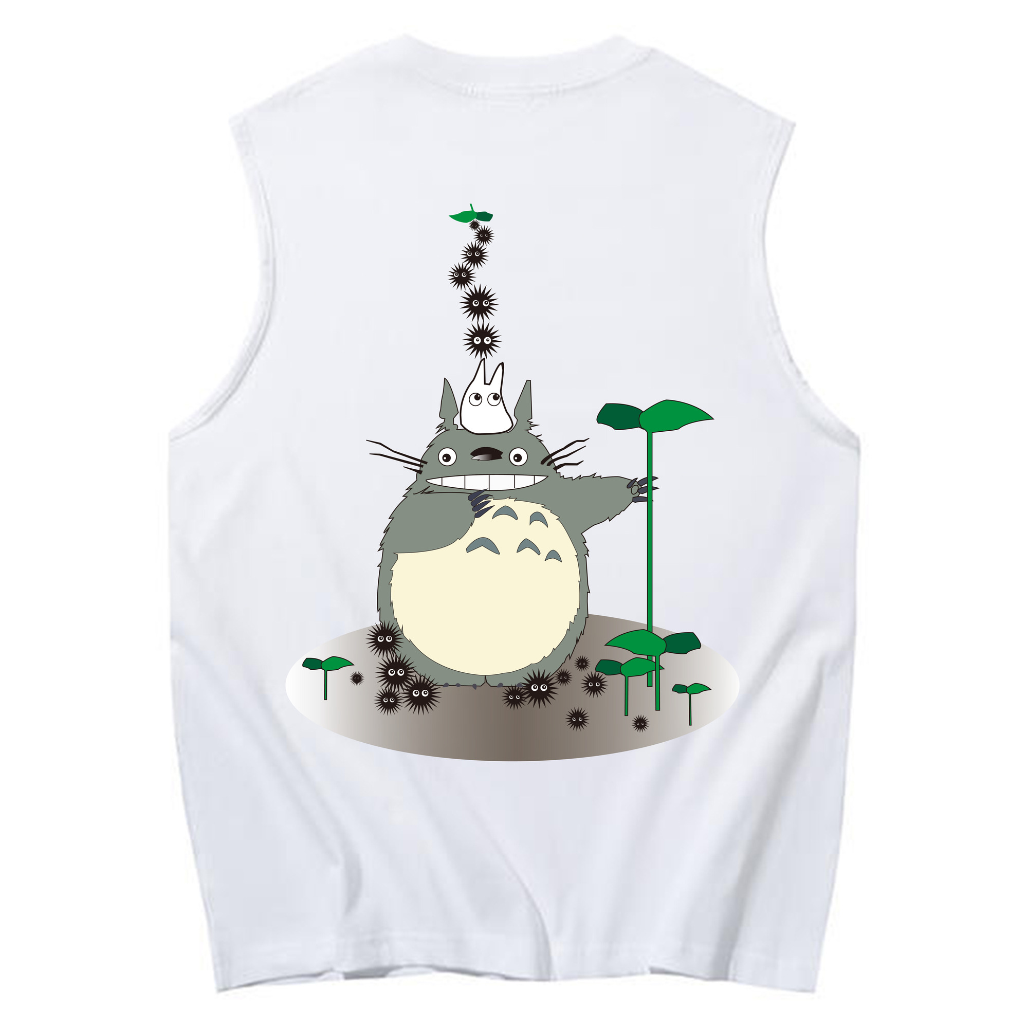 （画像用） となりのトトロ 草壁メイ 草壁サツキ My Neighbor Totoro Satsuki Kusakabe Mei Kusakabe コットン100％タンクトップ（背面プリント）