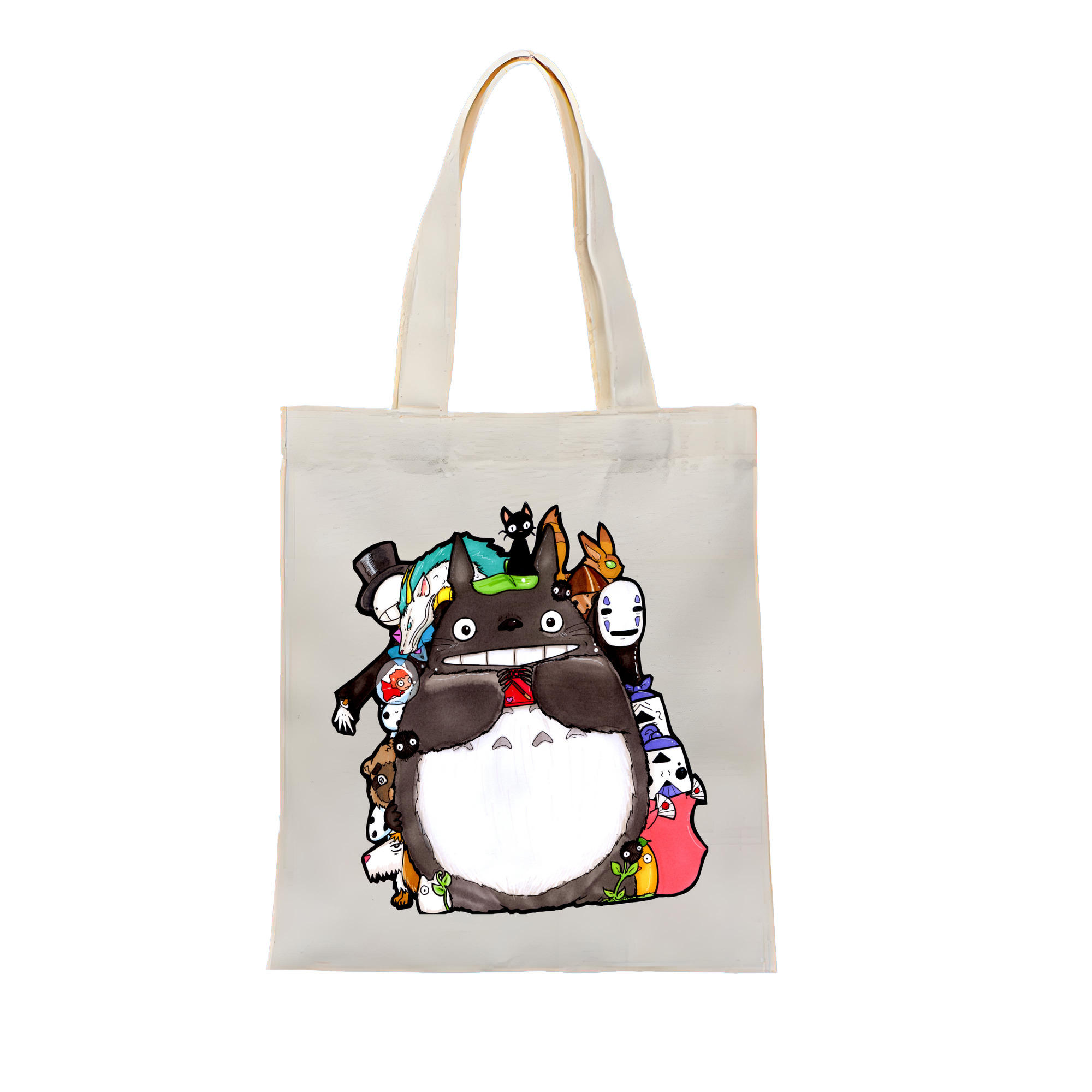 （画像用） となりのトトロ 草壁メイ 草壁サツキ My Neighbor Totoro Satsuki Kusakabe Mei Kusakabe 縦型キャンバス生地手提げバッグ　トートバッグ