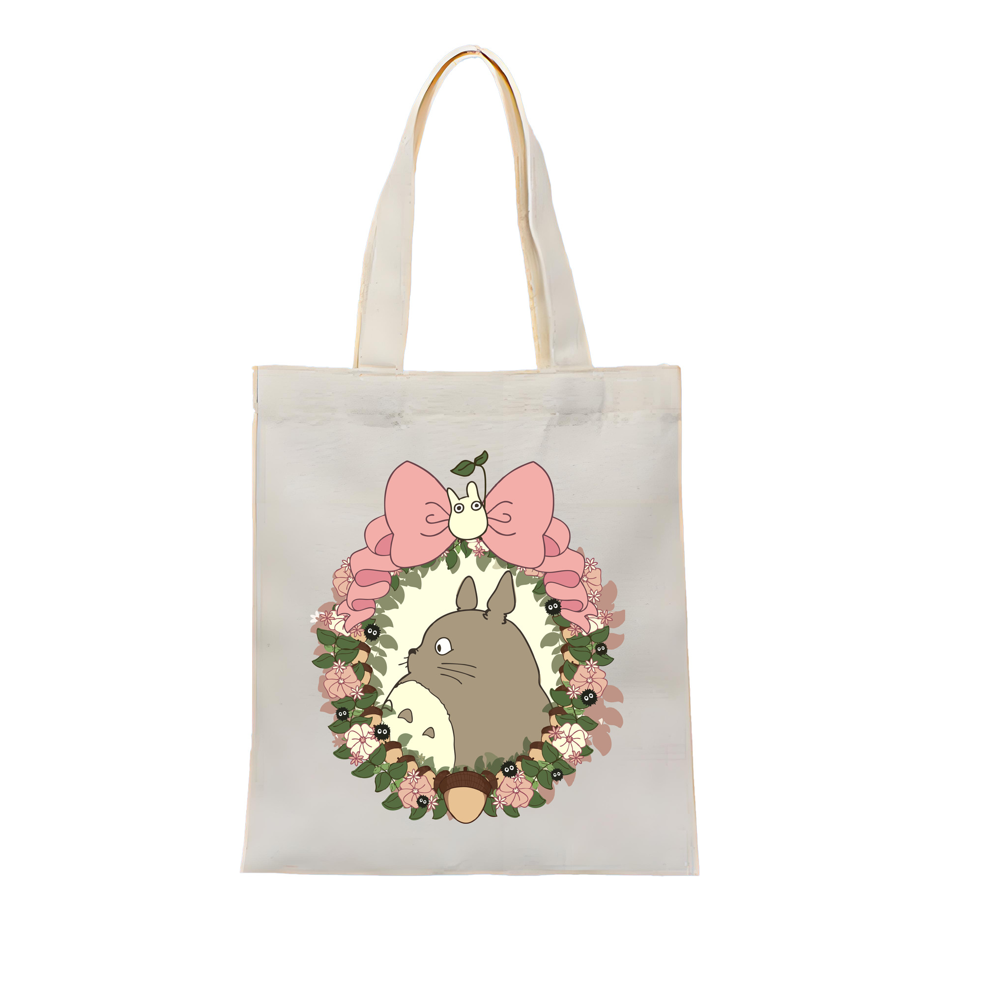 （画像用） となりのトトロ 草壁メイ 草壁サツキ My Neighbor Totoro Satsuki Kusakabe Mei Kusakabe 縦型キャンバス生地手提げバッグ　トートバッグ