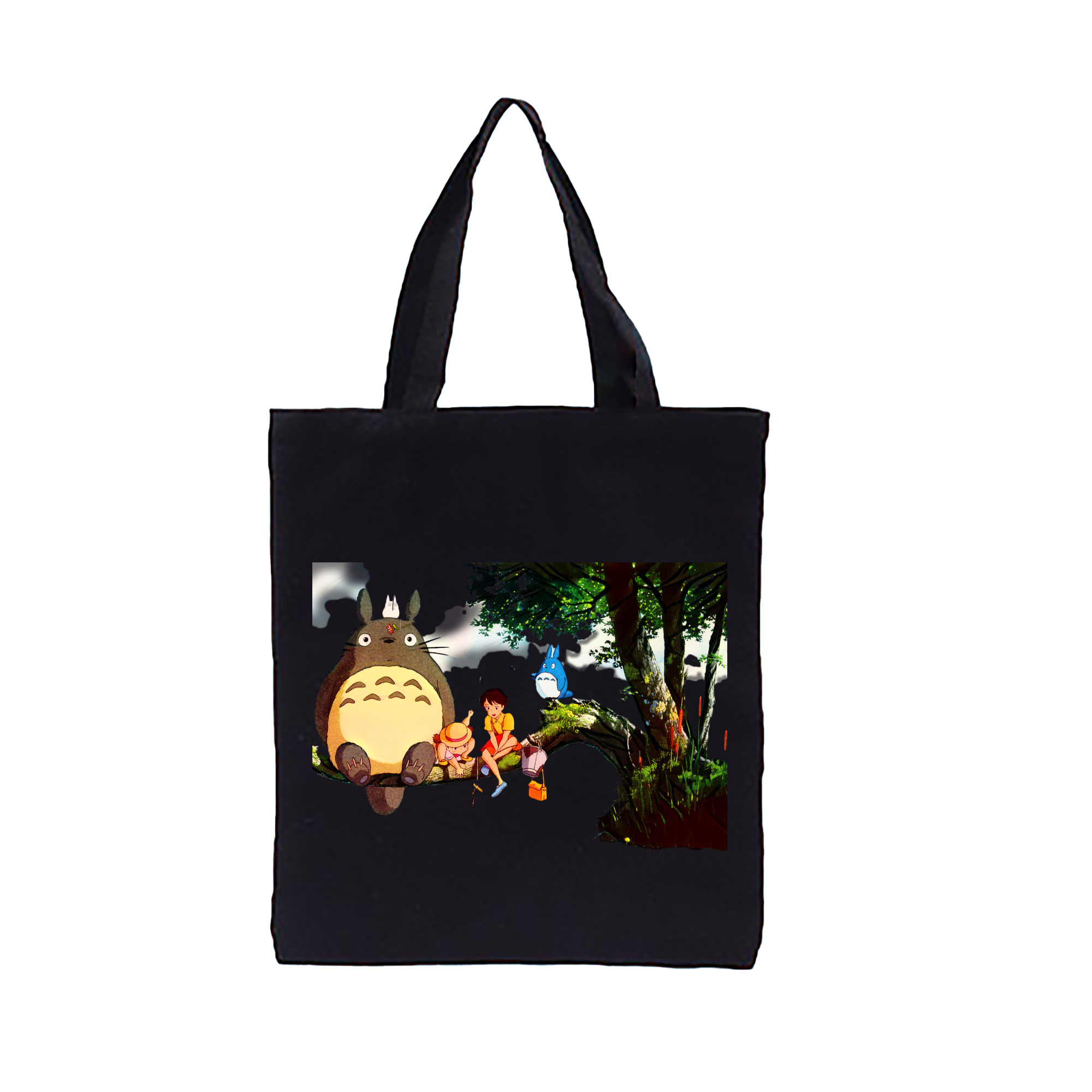 （画像用） となりのトトロ 草壁メイ 草壁サツキ My Neighbor Totoro Satsuki Kusakabe Mei Kusakabe 縦型キャンバス生地手提げバッグ　トートバッグ