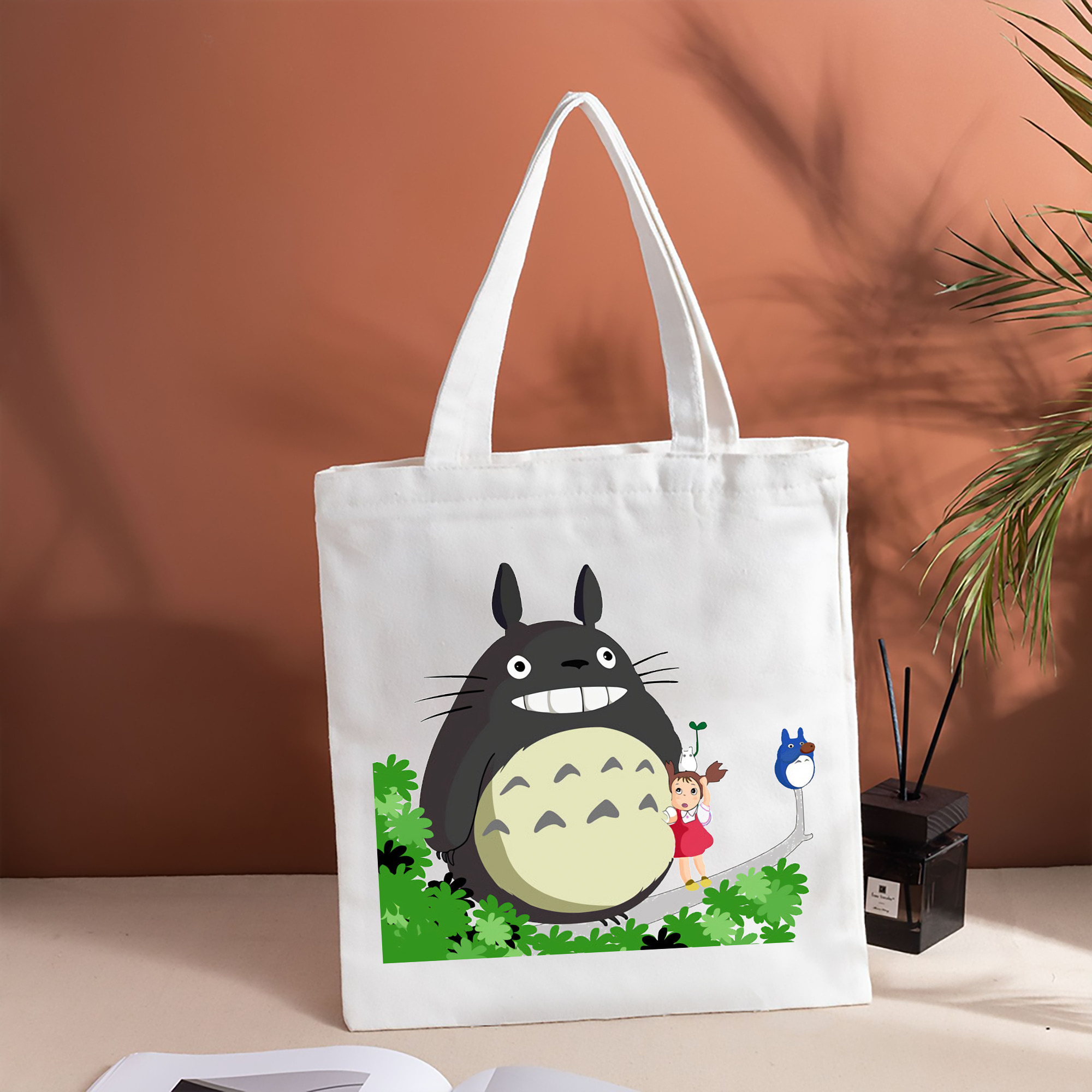 となりのトトロ 草壁メイ 草壁サツキ My Neighbor Totoro Satsuki Kusakabe Mei Kusakabe 縦型キャンバス生地手提げバッグ　トートバッグ