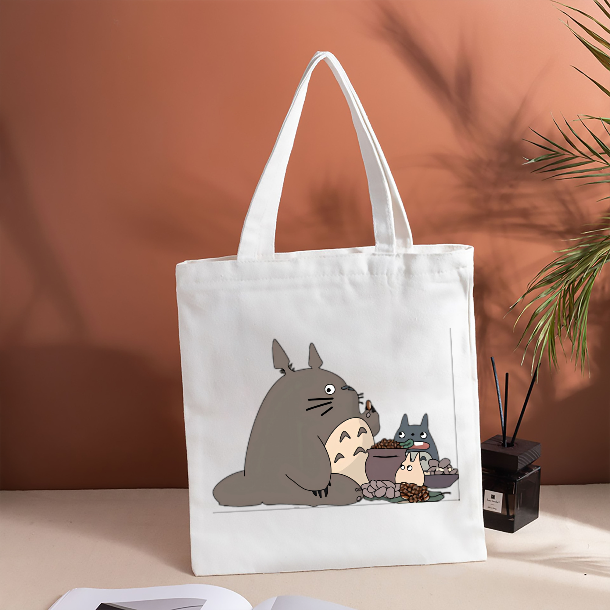 となりのトトロ 草壁メイ 草壁サツキ My Neighbor Totoro Satsuki Kusakabe Mei Kusakabe 縦型キャンバス生地手提げバッグ　トートバッグ