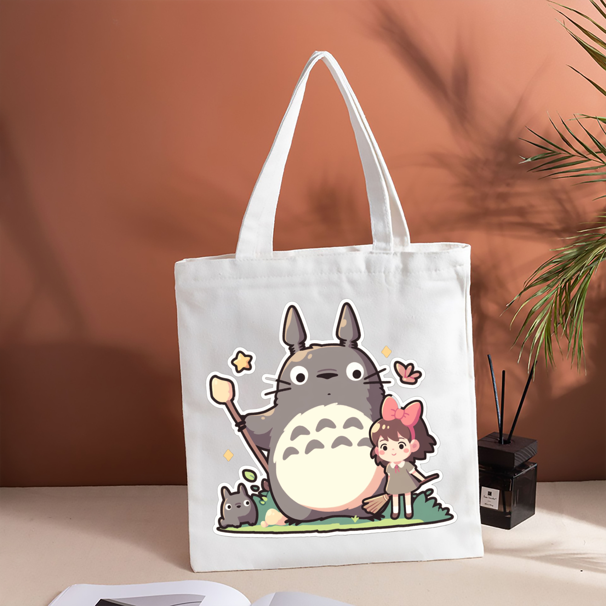 となりのトトロ 草壁メイ 草壁サツキ My Neighbor Totoro Satsuki Kusakabe Mei Kusakabe 縦型キャンバス生地手提げバッグ　トートバッグ