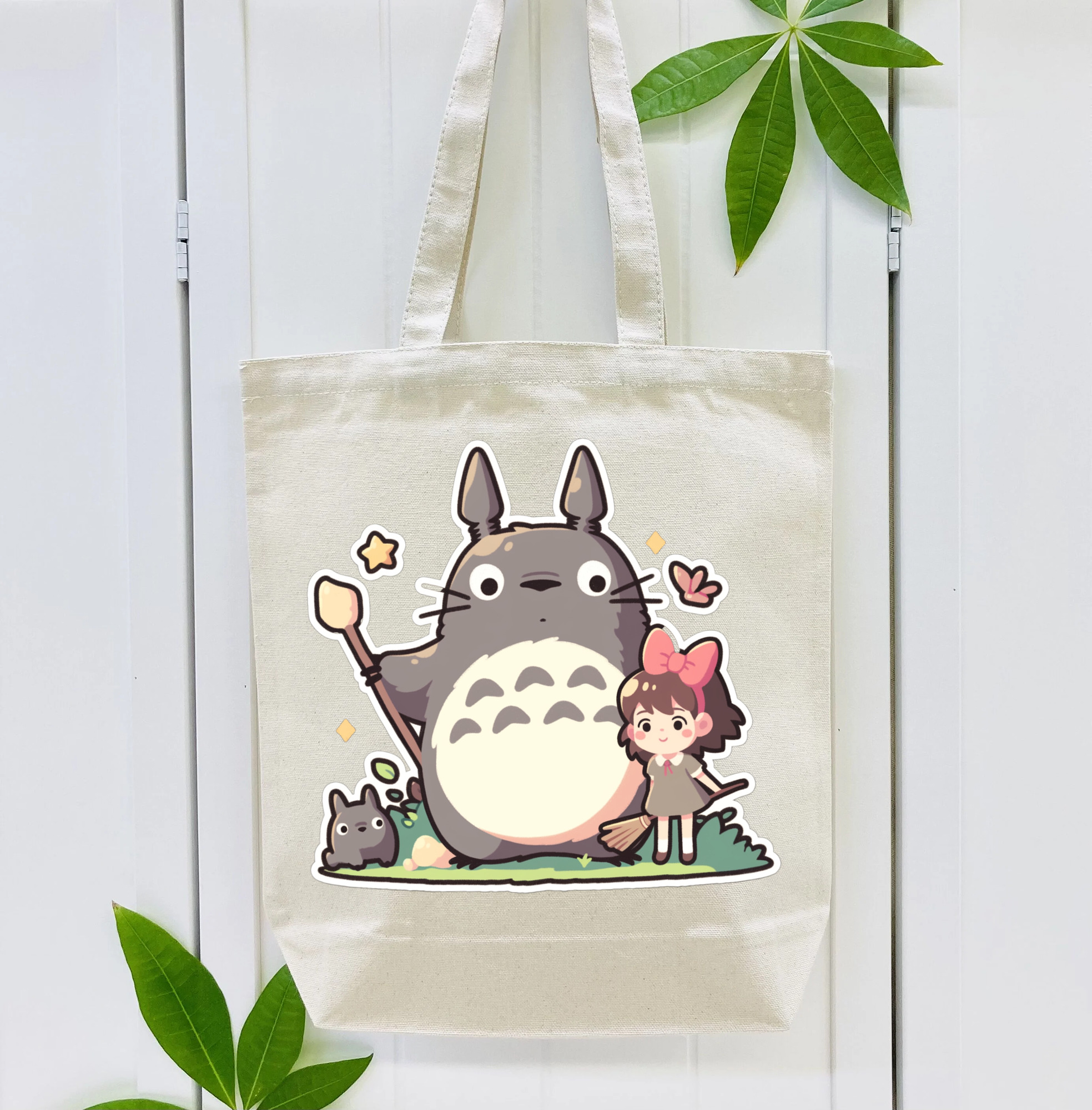 となりのトトロ 草壁メイ 草壁サツキ My Neighbor Totoro Satsuki Kusakabe Mei Kusakabe 縦型キャンバス生地手提げバッグ　トートバッグ