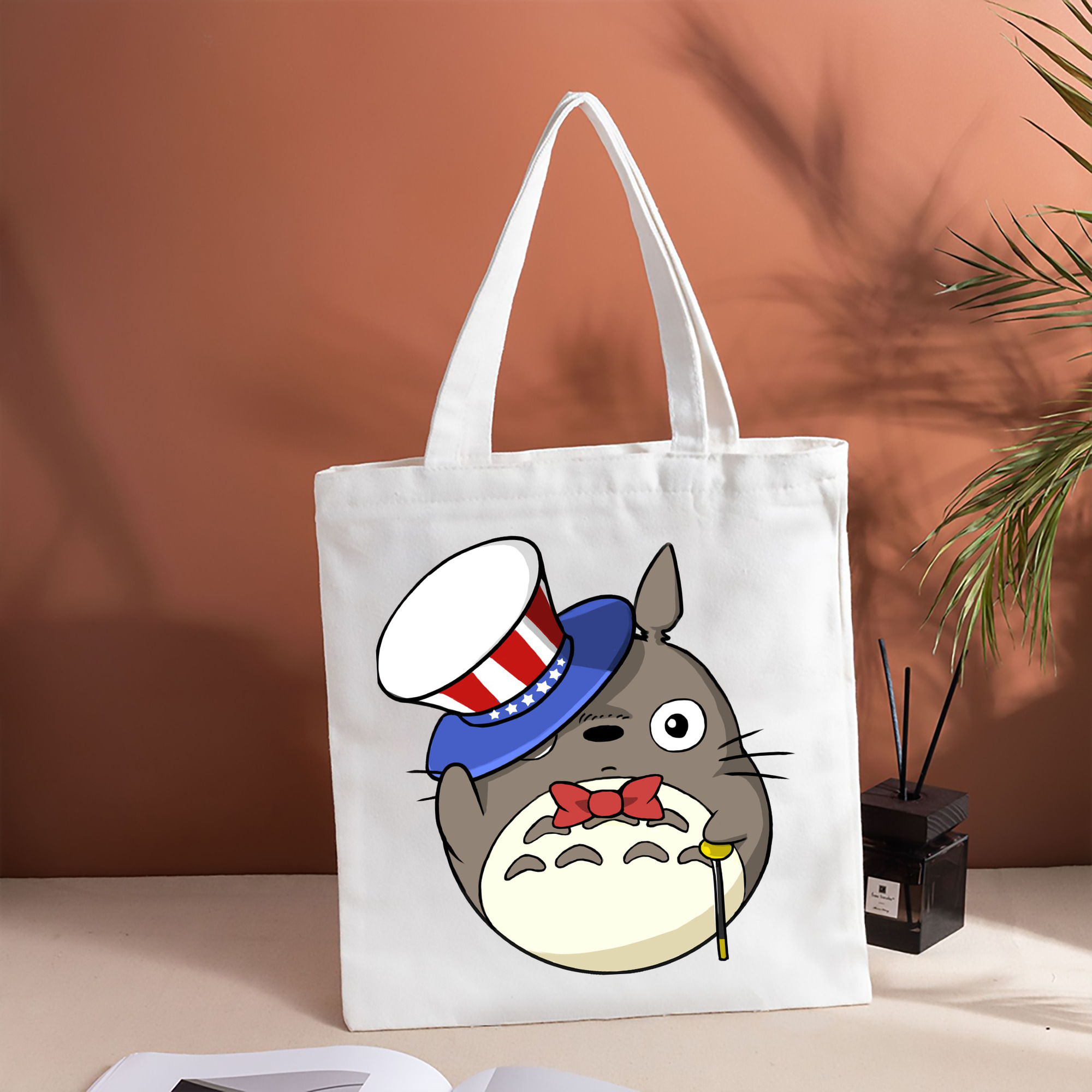 となりのトトロ 草壁メイ 草壁サツキ My Neighbor Totoro Satsuki Kusakabe Mei Kusakabe 縦型キャンバス生地手提げバッグ　トートバッグ