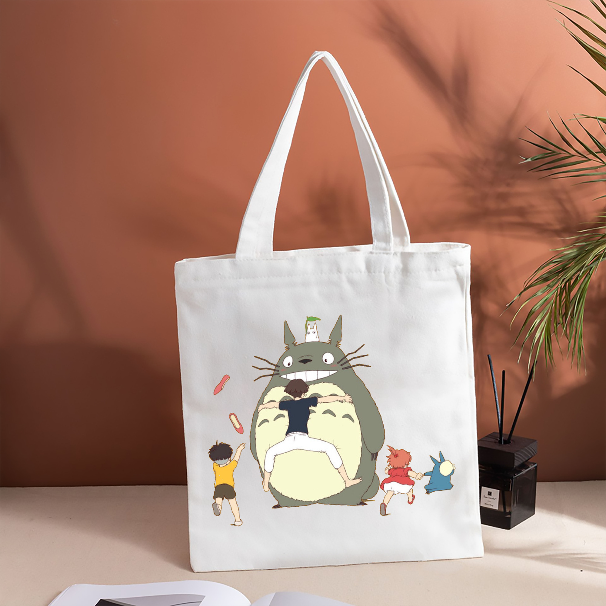 となりのトトロ 草壁メイ 草壁サツキ My Neighbor Totoro Satsuki Kusakabe Mei Kusakabe 縦型キャンバス生地手提げバッグ　トートバッグ