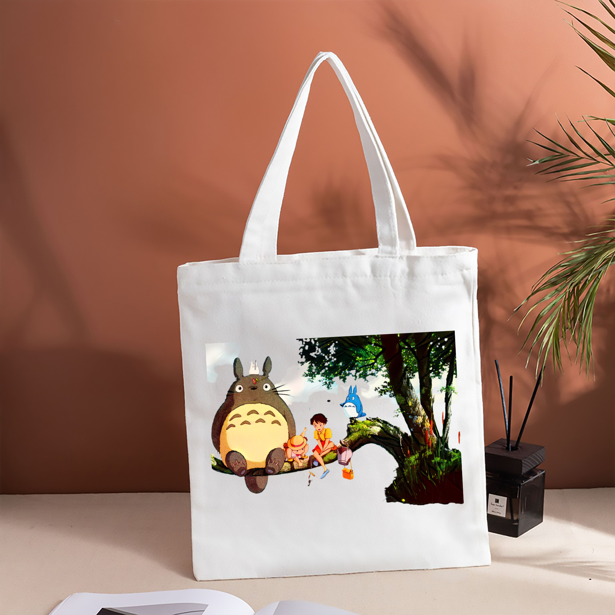 となりのトトロ 草壁メイ 草壁サツキ My Neighbor Totoro Satsuki Kusakabe Mei Kusakabe 縦型キャンバス生地手提げバッグ　トートバッグ