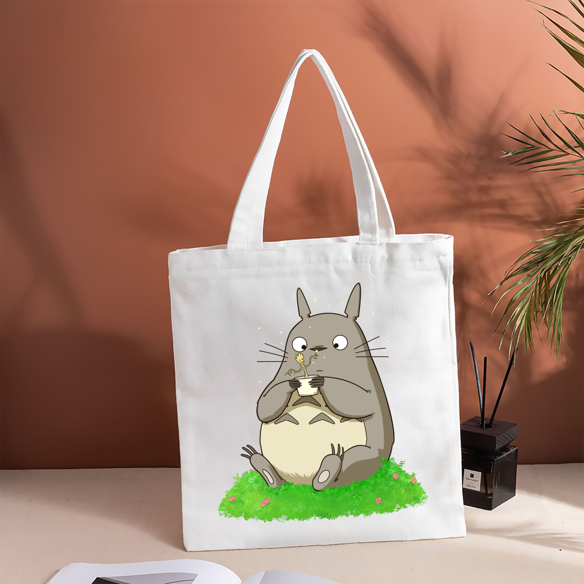 となりのトトロ 草壁メイ 草壁サツキ My Neighbor Totoro Satsuki Kusakabe Mei Kusakabe 縦型キャンバス生地手提げバッグ　トートバッグ