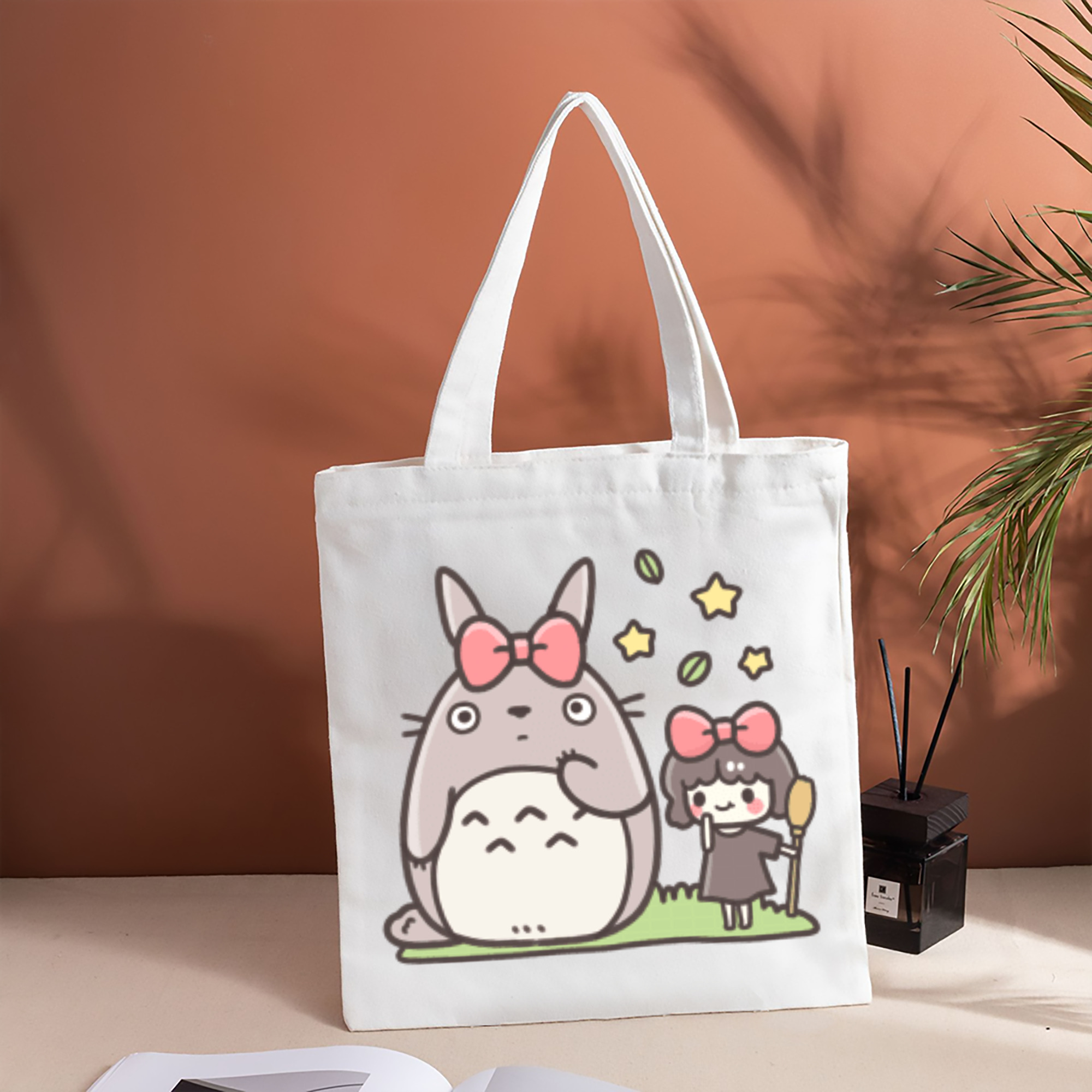 となりのトトロ 草壁メイ 草壁サツキ My Neighbor Totoro Satsuki Kusakabe Mei Kusakabe 縦型キャンバス生地手提げバッグ　トートバッグ
