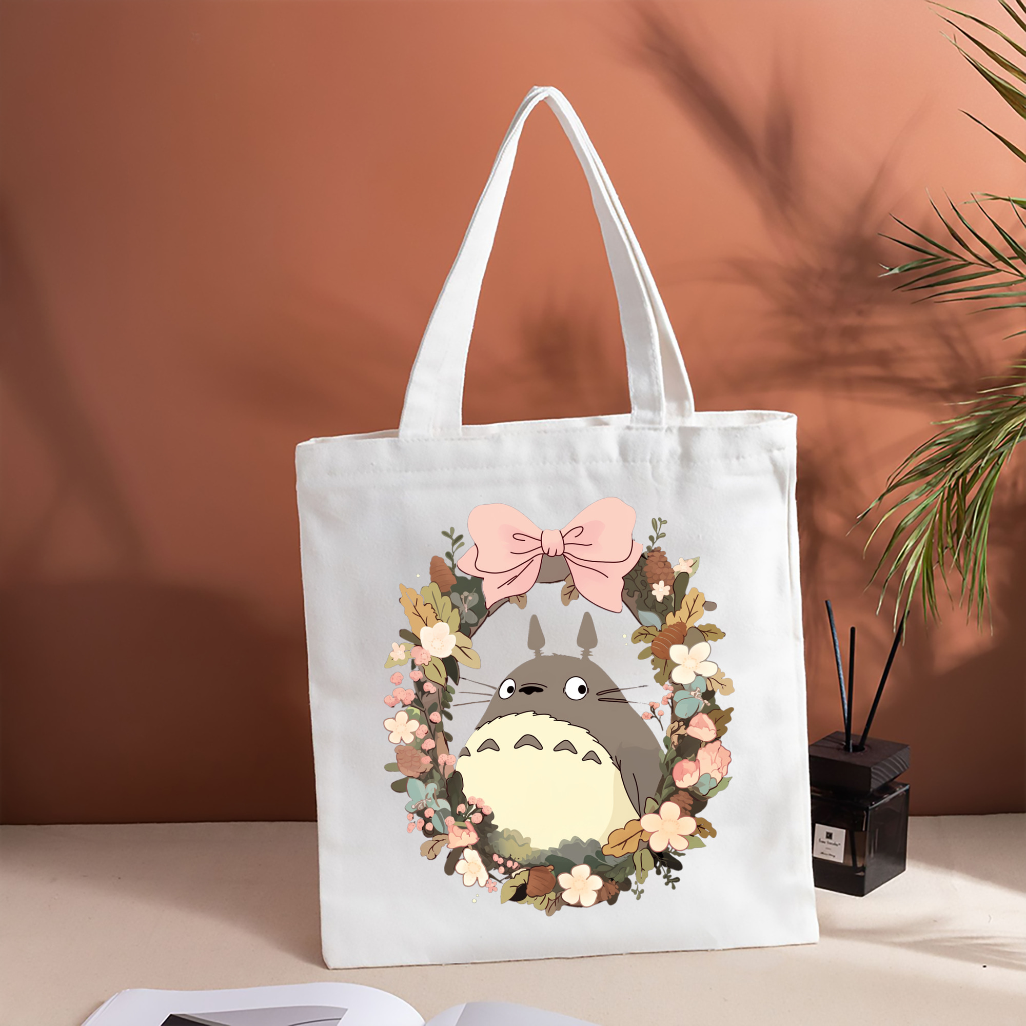 となりのトトロ 草壁メイ 草壁サツキ My Neighbor Totoro Satsuki Kusakabe Mei Kusakabe 縦型キャンバス生地手提げバッグ　トートバッグ