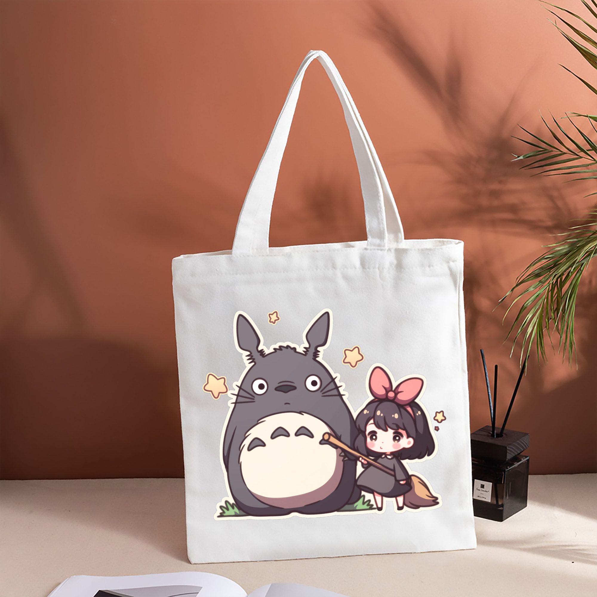 となりのトトロ 草壁メイ 草壁サツキ My Neighbor Totoro Satsuki Kusakabe Mei Kusakabe 縦型キャンバス生地手提げバッグ　トートバッグ