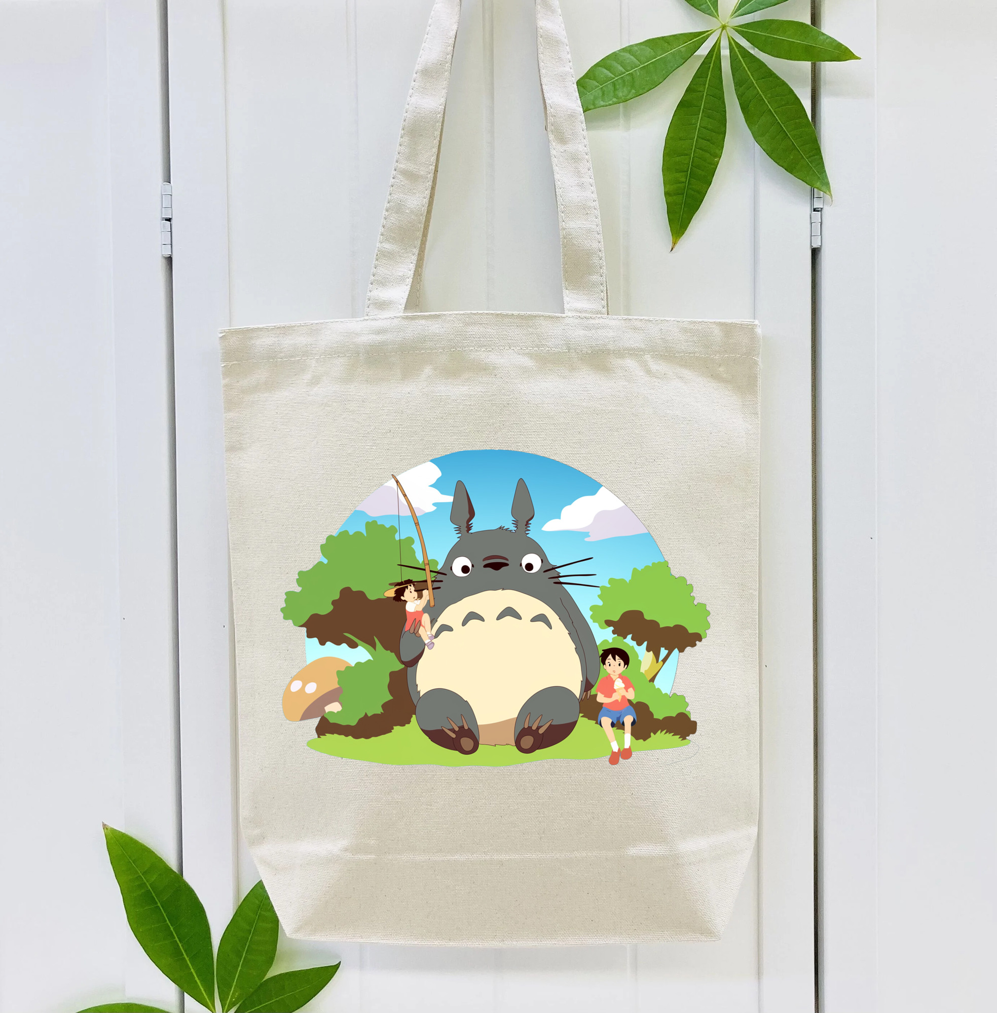 となりのトトロ 草壁メイ 草壁サツキ My Neighbor Totoro Satsuki Kusakabe Mei Kusakabe 縦型キャンバス生地手提げバッグ　トートバッグ
