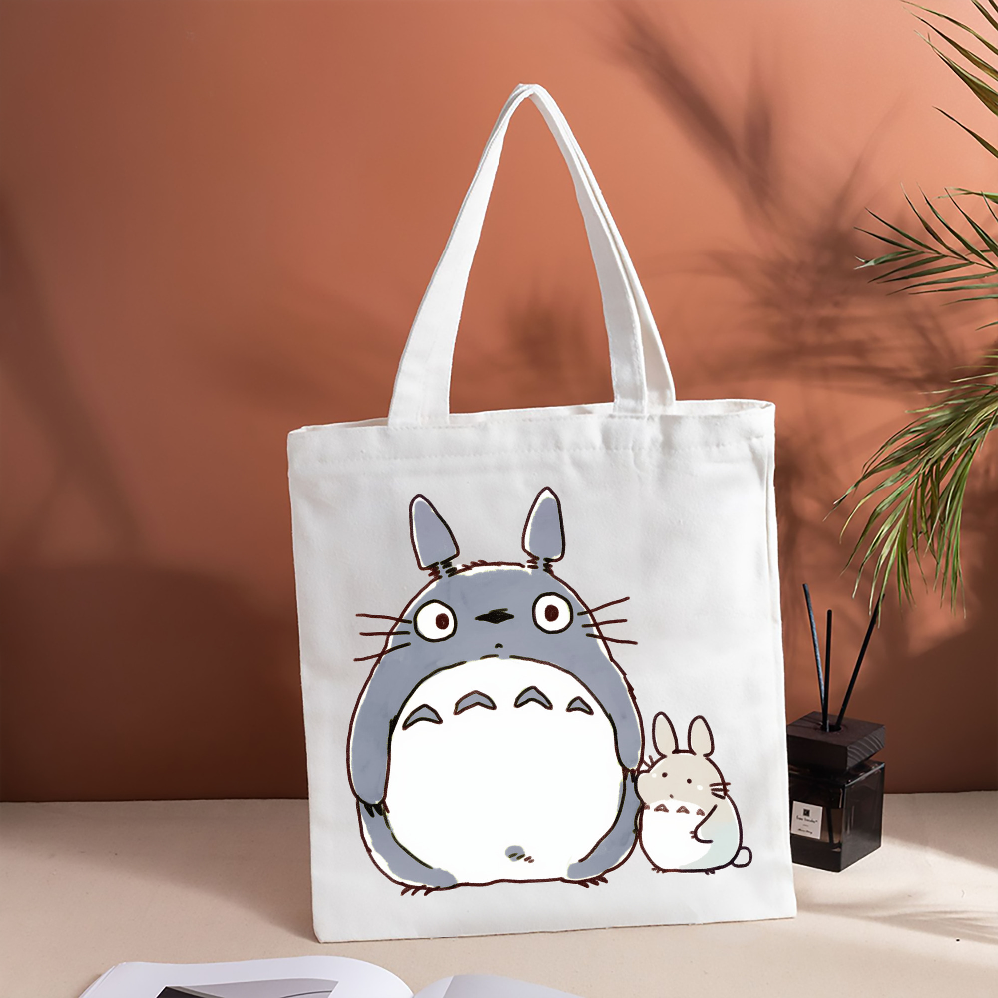 となりのトトロ 草壁メイ 草壁サツキ My Neighbor Totoro Satsuki Kusakabe Mei Kusakabe 縦型キャンバス生地手提げバッグ　トートバッグ