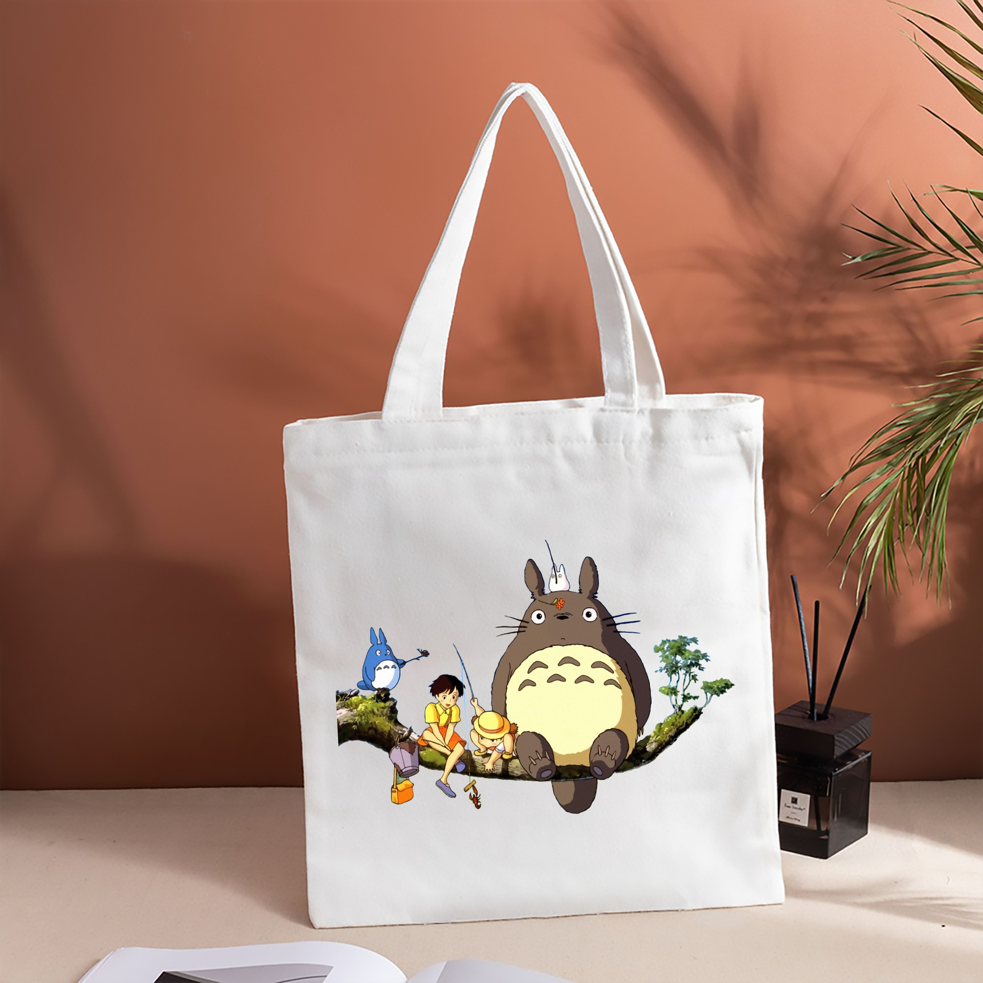 となりのトトロ 草壁メイ 草壁サツキ My Neighbor Totoro Satsuki Kusakabe Mei Kusakabe 縦型キャンバス生地手提げバッグ　トートバッグ