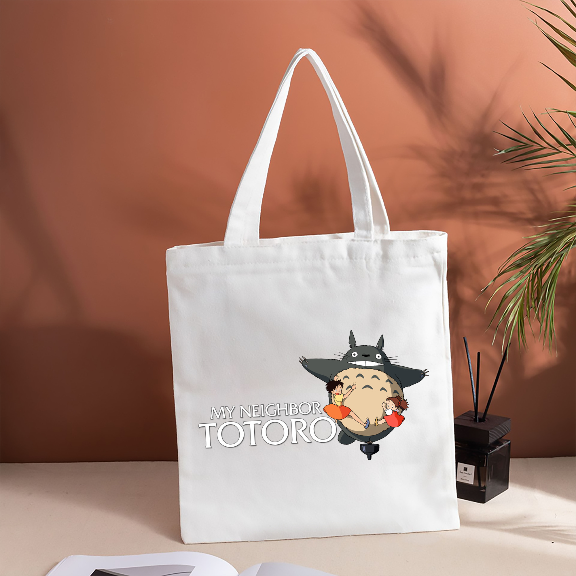 となりのトトロ 草壁メイ 草壁サツキ My Neighbor Totoro Satsuki Kusakabe Mei Kusakabe 縦型キャンバス生地手提げバッグ　トートバッグ