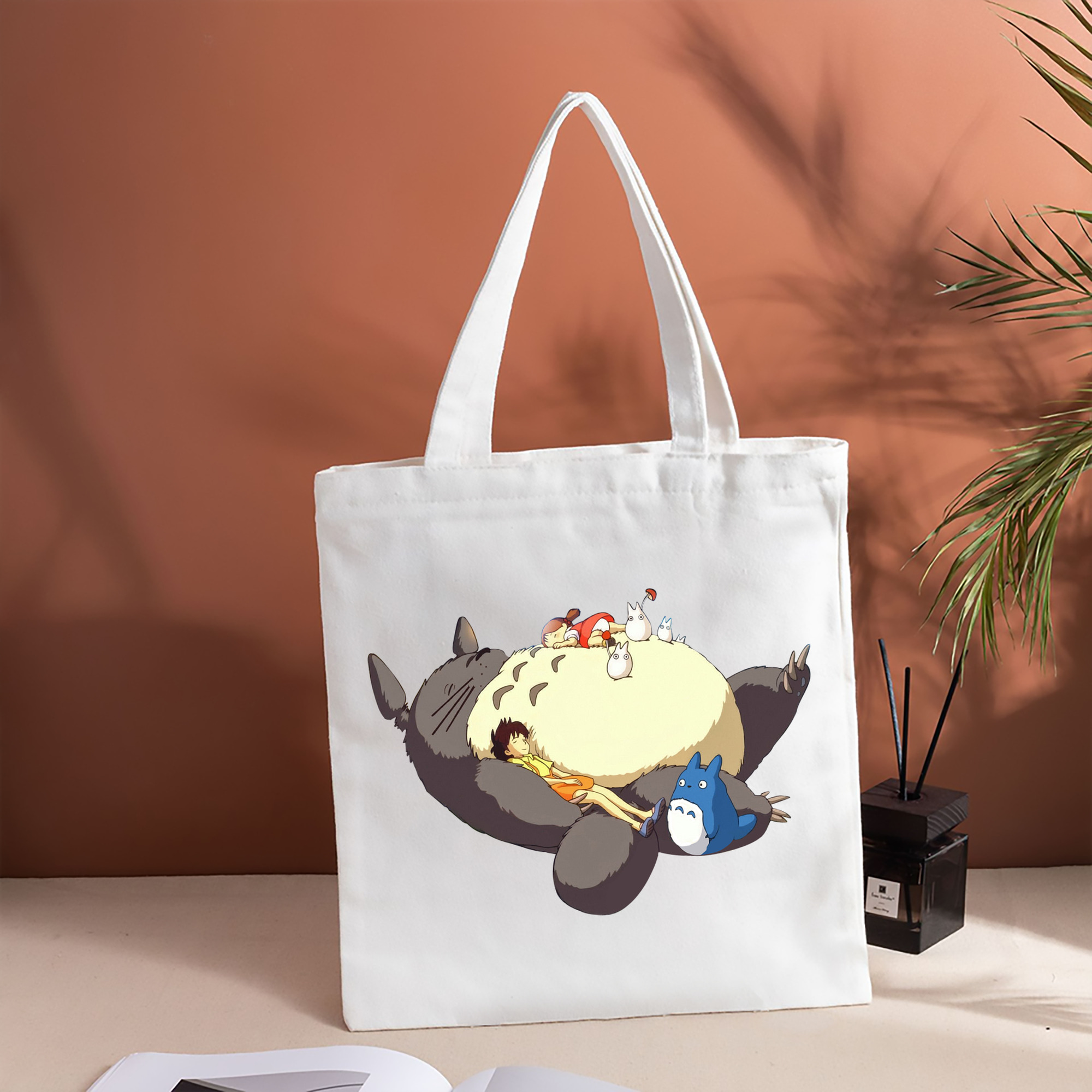 となりのトトロ 草壁メイ 草壁サツキ My Neighbor Totoro Satsuki Kusakabe Mei Kusakabe 縦型キャンバス生地手提げバッグ　トートバッグ