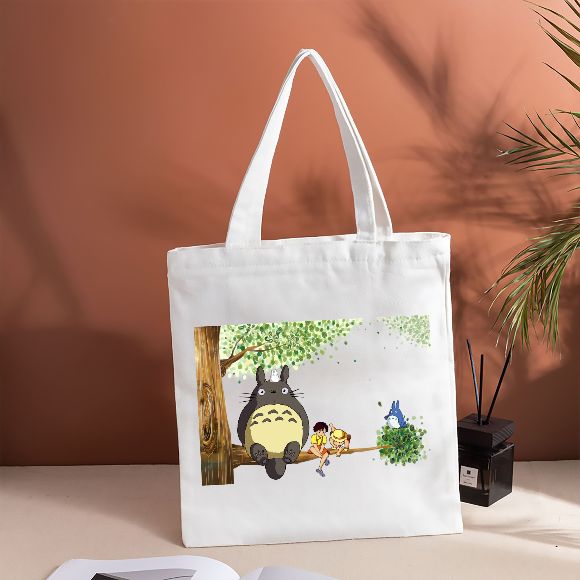 となりのトトロ 草壁メイ 草壁サツキ My Neighbor Totoro Satsuki Kusakabe Mei Kusakabe 縦型キャンバス生地手提げバッグ　トートバッグ