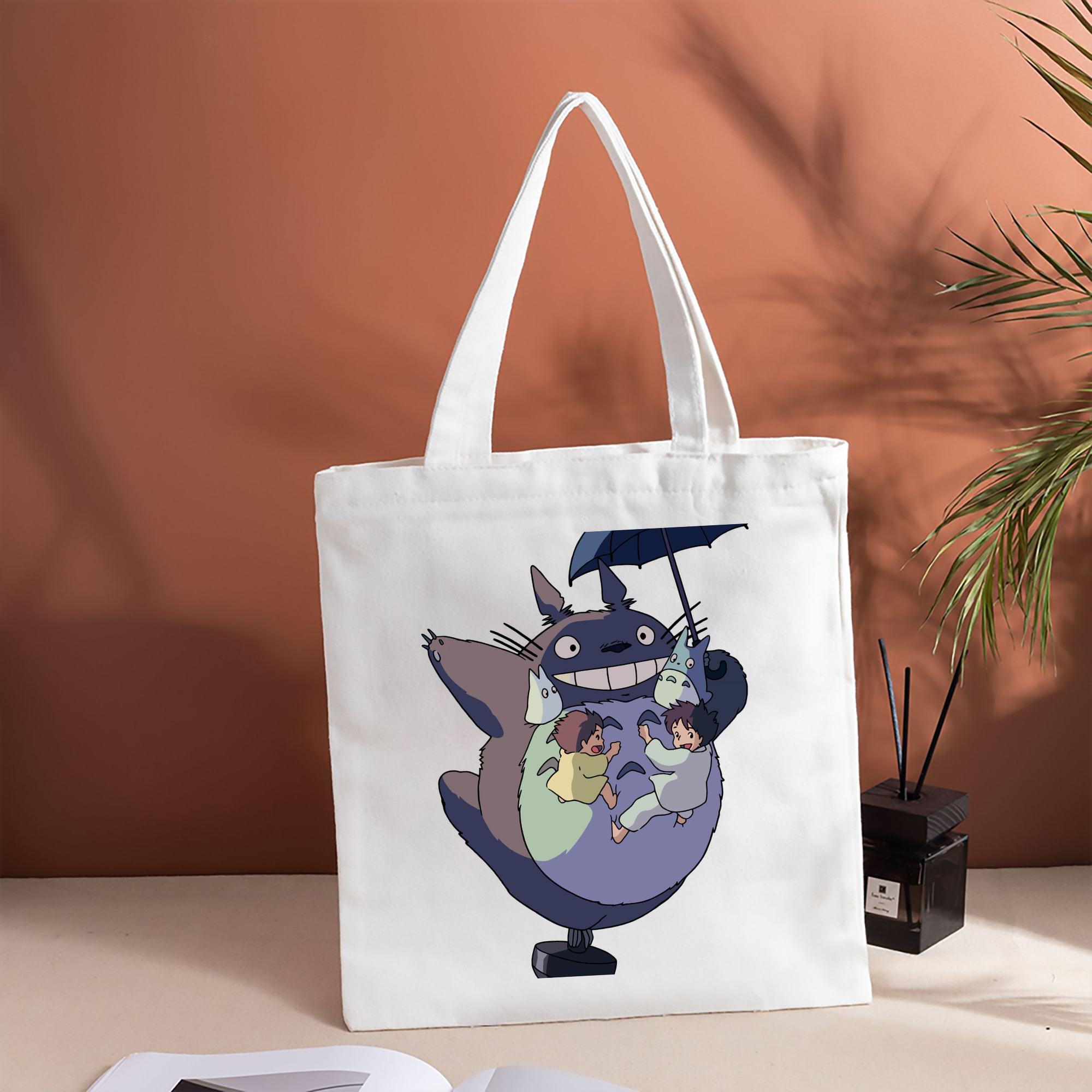 となりのトトロ 草壁メイ 草壁サツキ My Neighbor Totoro Satsuki Kusakabe Mei Kusakabe 縦型キャンバス生地手提げバッグ　トートバッグ
