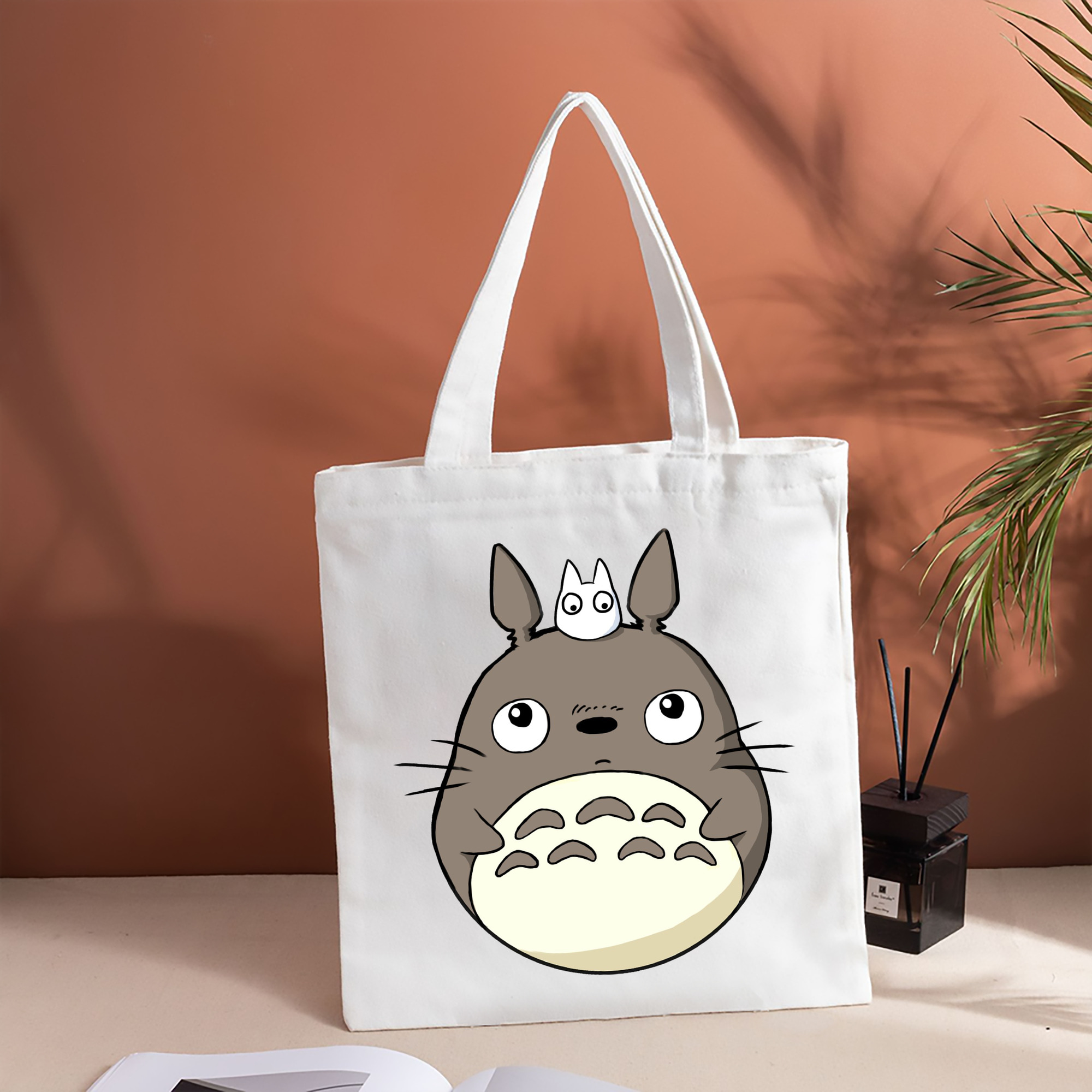 となりのトトロ 草壁メイ 草壁サツキ My Neighbor Totoro Satsuki Kusakabe Mei Kusakabe 縦型キャンバス生地手提げバッグ　トートバッグ