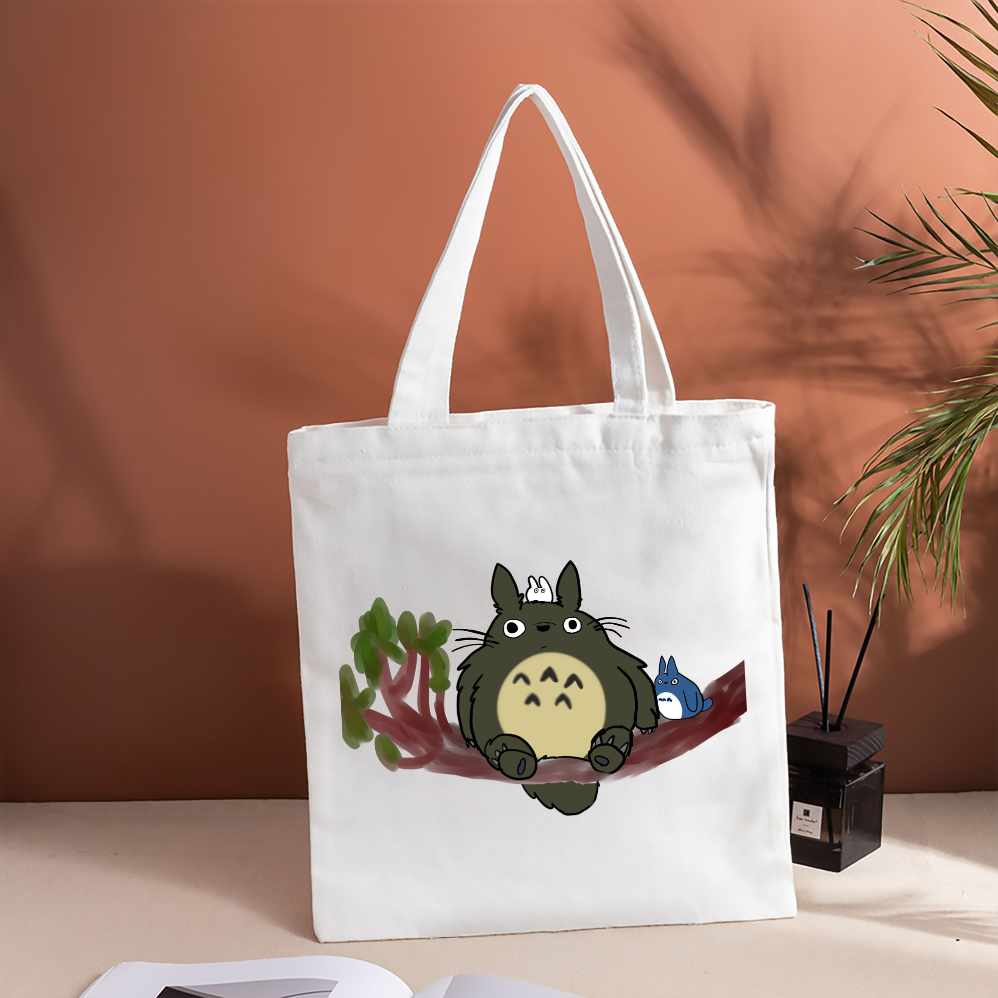 となりのトトロ 草壁メイ 草壁サツキ My Neighbor Totoro Satsuki Kusakabe Mei Kusakabe 縦型キャンバス生地手提げバッグ　トートバッグ