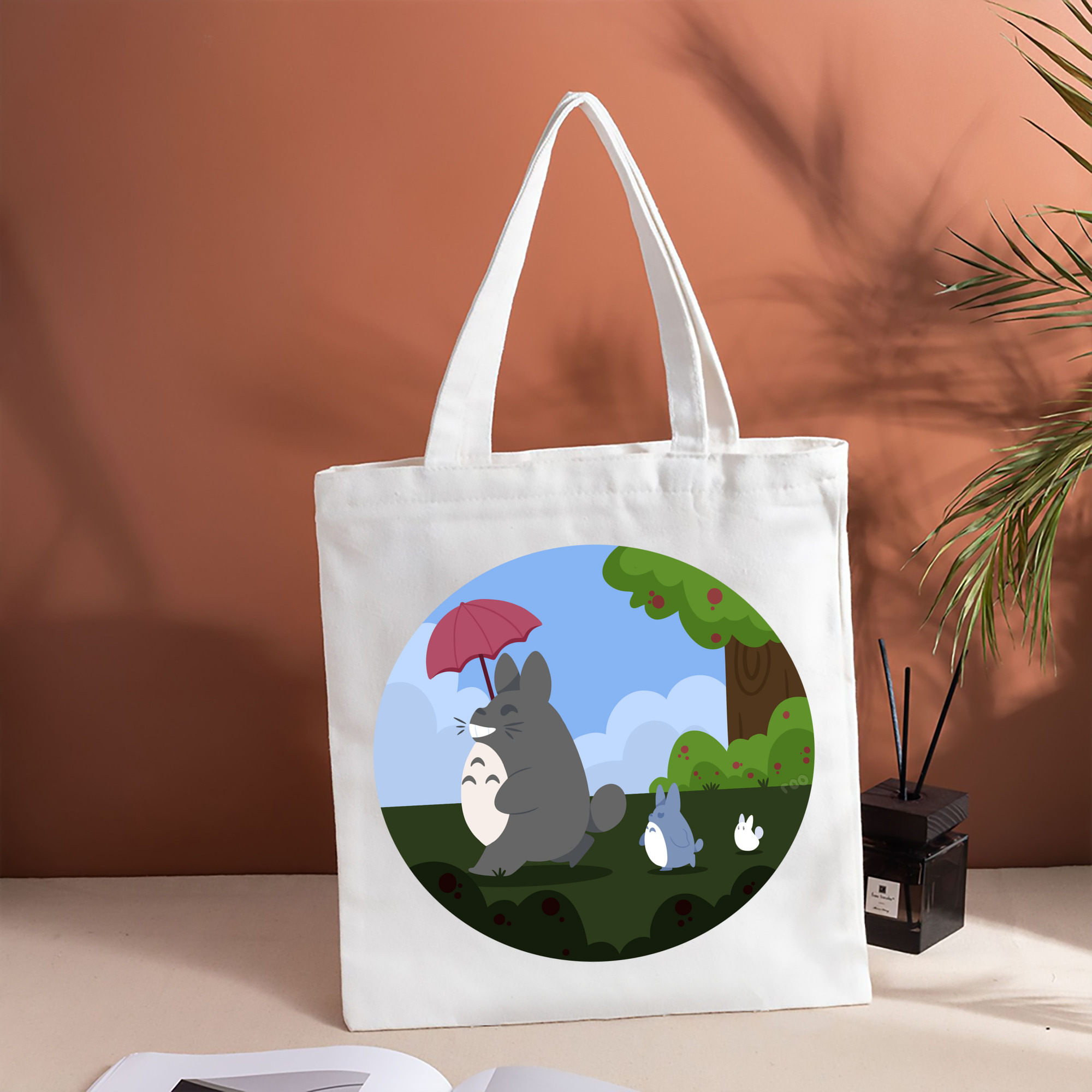 となりのトトロ 草壁メイ 草壁サツキ My Neighbor Totoro Satsuki Kusakabe Mei Kusakabe 縦型キャンバス生地手提げバッグ　トートバッグ