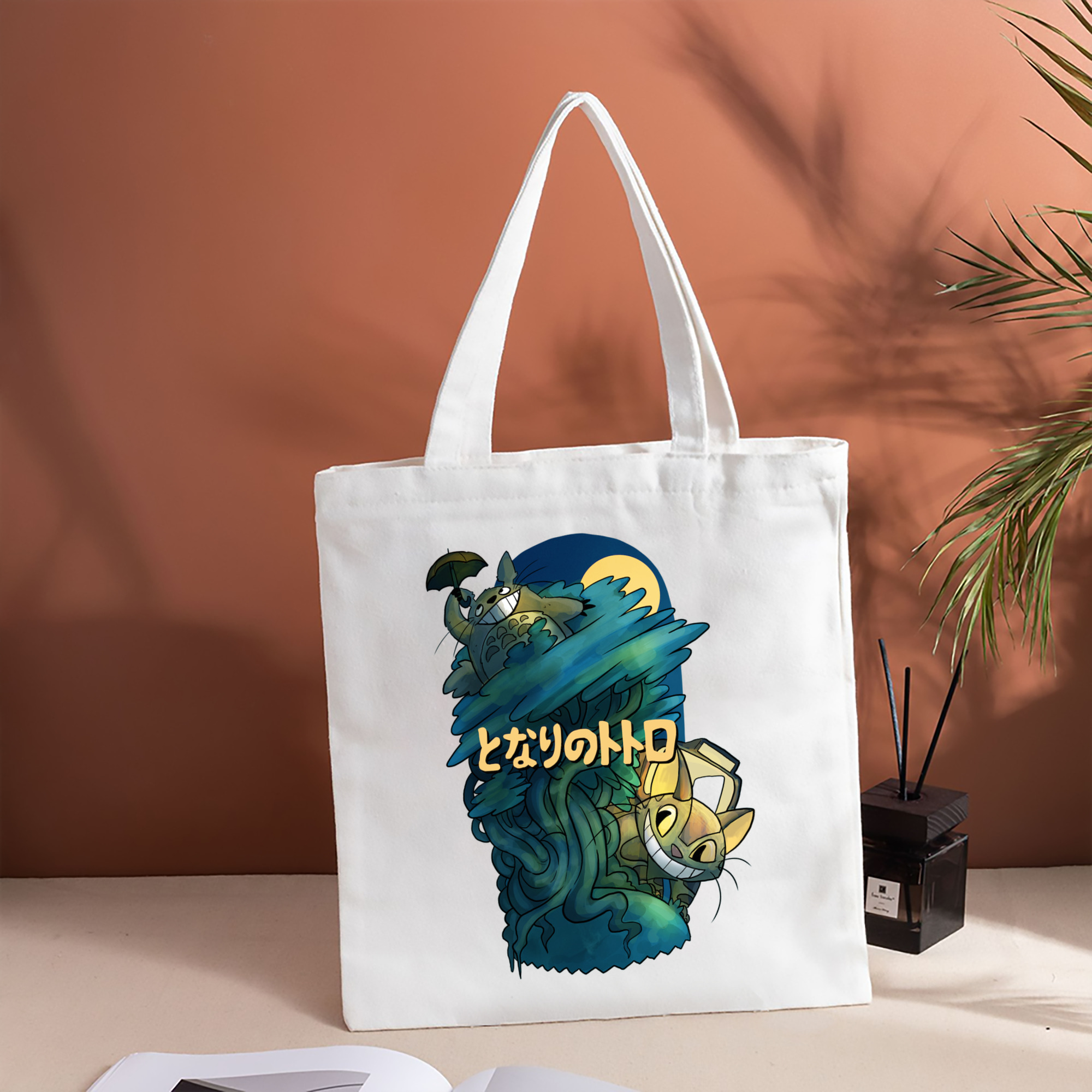 となりのトトロ 草壁メイ 草壁サツキ My Neighbor Totoro Satsuki Kusakabe Mei Kusakabe 縦型キャンバス生地手提げバッグ　トートバッグ