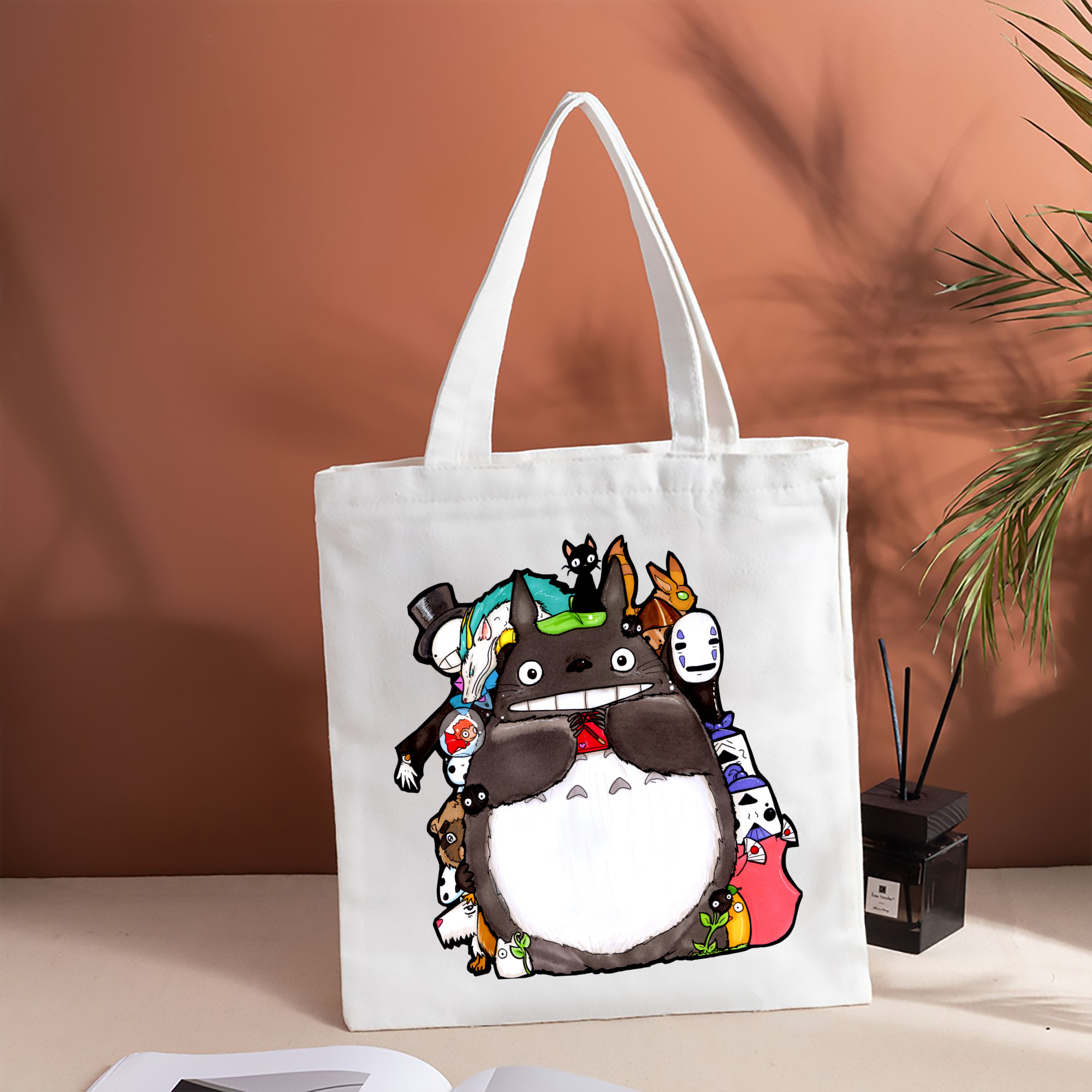 となりのトトロ 草壁メイ 草壁サツキ My Neighbor Totoro Satsuki Kusakabe Mei Kusakabe 縦型キャンバス生地手提げバッグ　トートバッグ