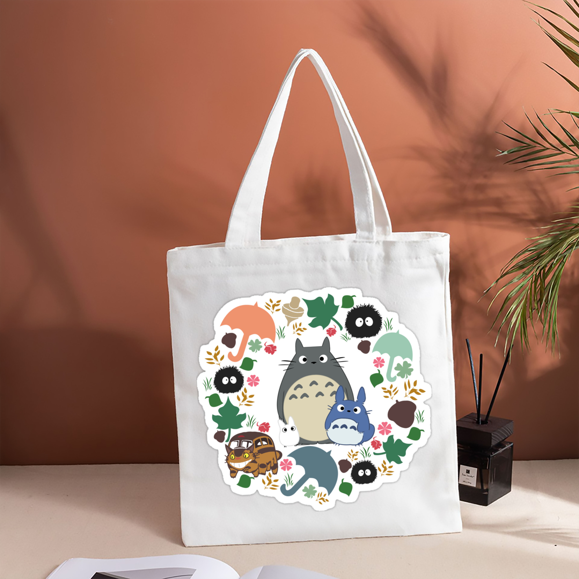 となりのトトロ 草壁メイ 草壁サツキ My Neighbor Totoro Satsuki Kusakabe Mei Kusakabe 縦型キャンバス生地手提げバッグ　トートバッグ