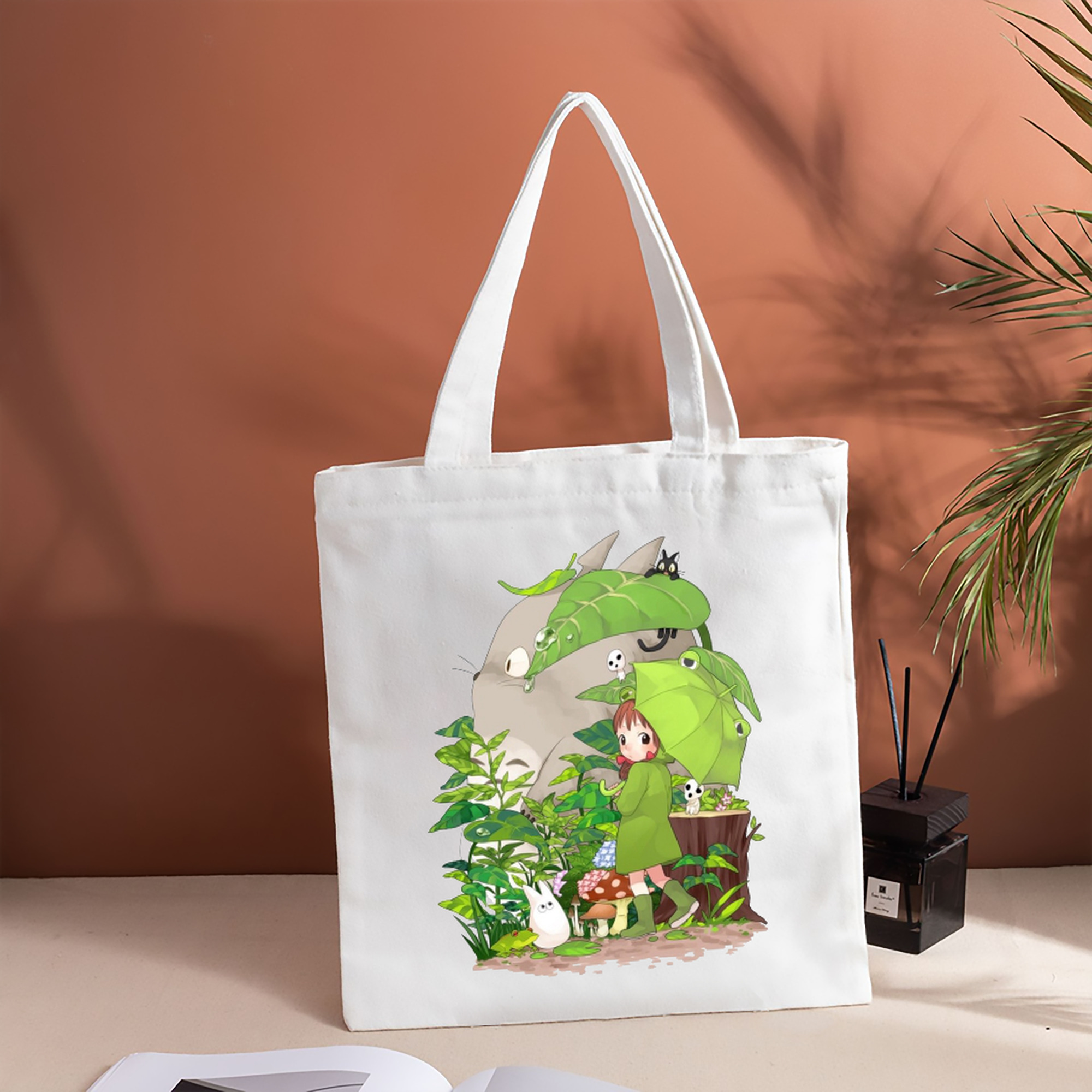 となりのトトロ 草壁メイ 草壁サツキ My Neighbor Totoro Satsuki Kusakabe Mei Kusakabe 縦型キャンバス生地手提げバッグ　トートバッグ